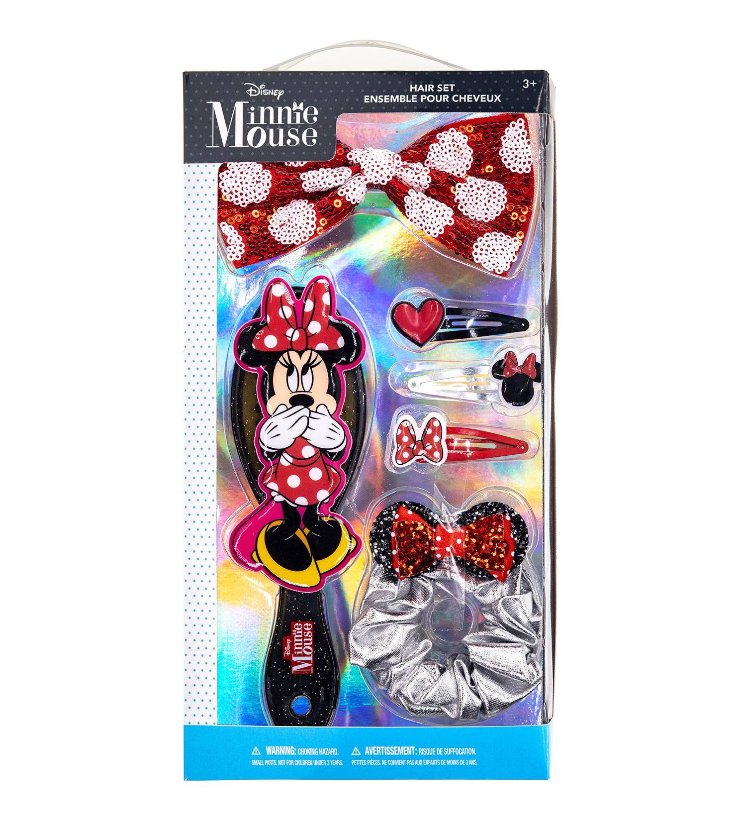 Disney Minnie Mouse Hair Accessories Box|Gift Set for Kids Girls|6 Pcs Including Hair Bow, Brush, Snap Clips|Ideal for Parties, Sleepovers|Ages 3 - Buy Online on GoSupps.com