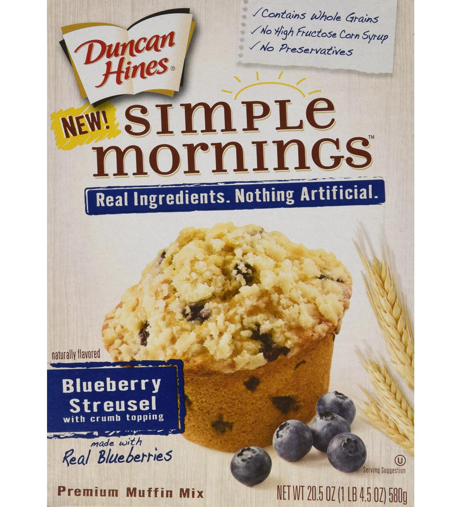 Duncan Hines Simple Mornings Blueberry Streusel Muffin Mix - 20.5 oz - 2 Pack - Buy Online on GoSupps.com