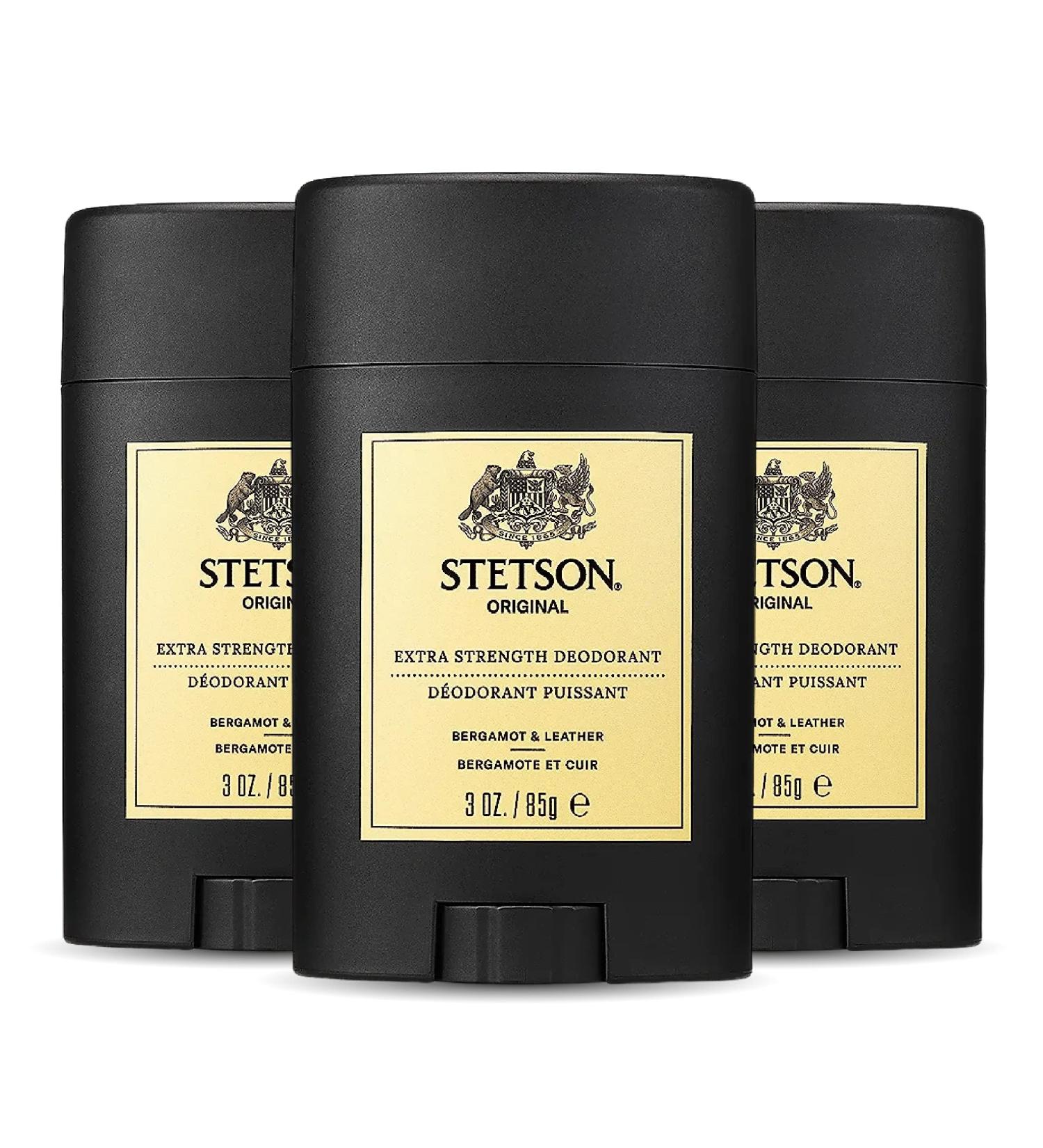 Stetson Personal Care Extra Strength Deodorant by Scent Beauty - Gel Men's Deodorant Stick for Grooming Kit - 3 oz - 3 Pack - Original Tea Tree - Buy Online on GoSupps.com