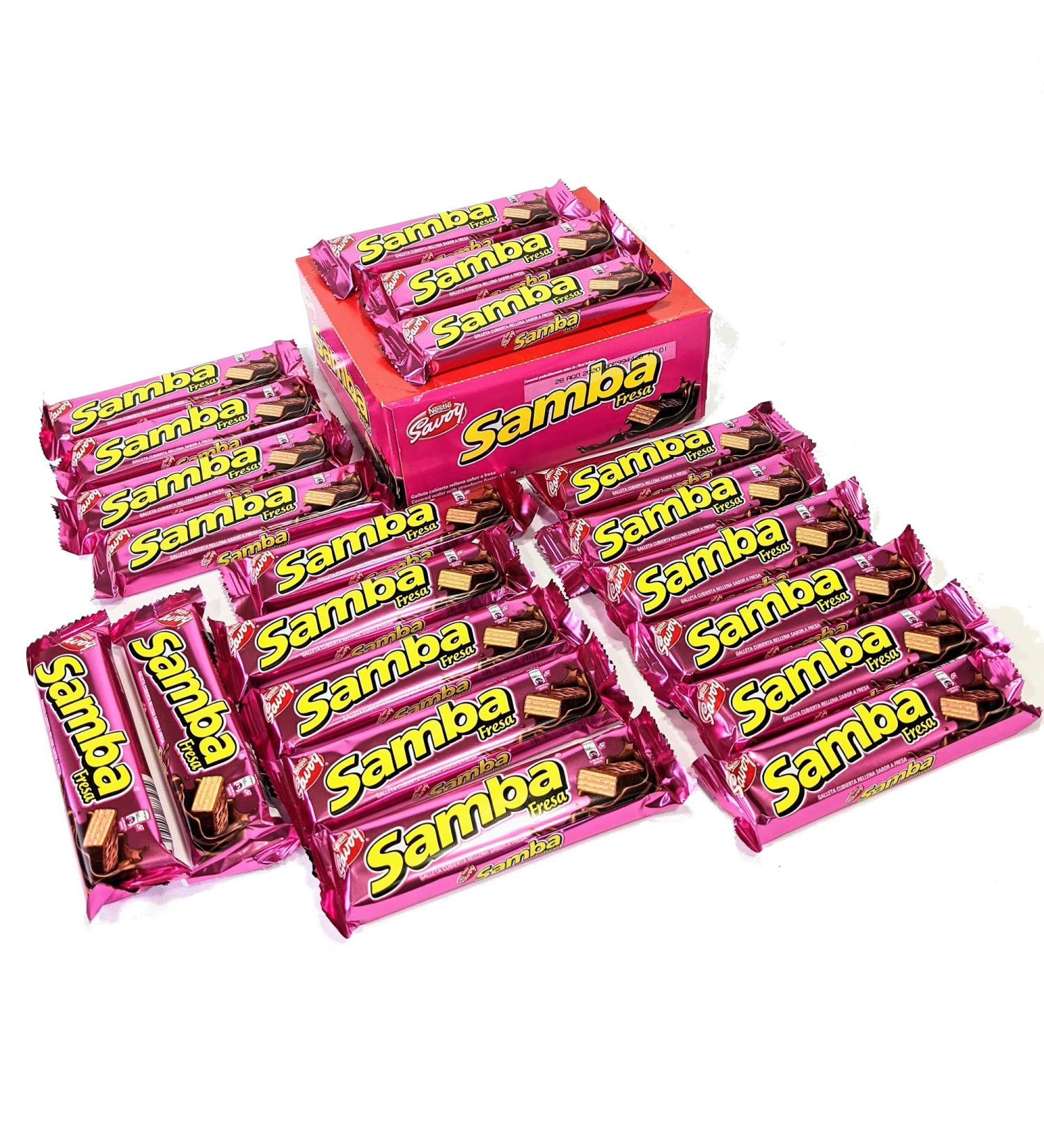 SAMBA Fresa Chocolate Covered Strawberry Filled Cookies - 20 Units, 32g Each - Buy Online on GoSupps.com