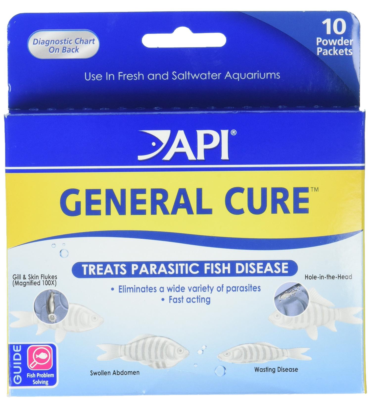 API General Cure Freshwater and Saltwater Fish Powder Medication 10-Count Box