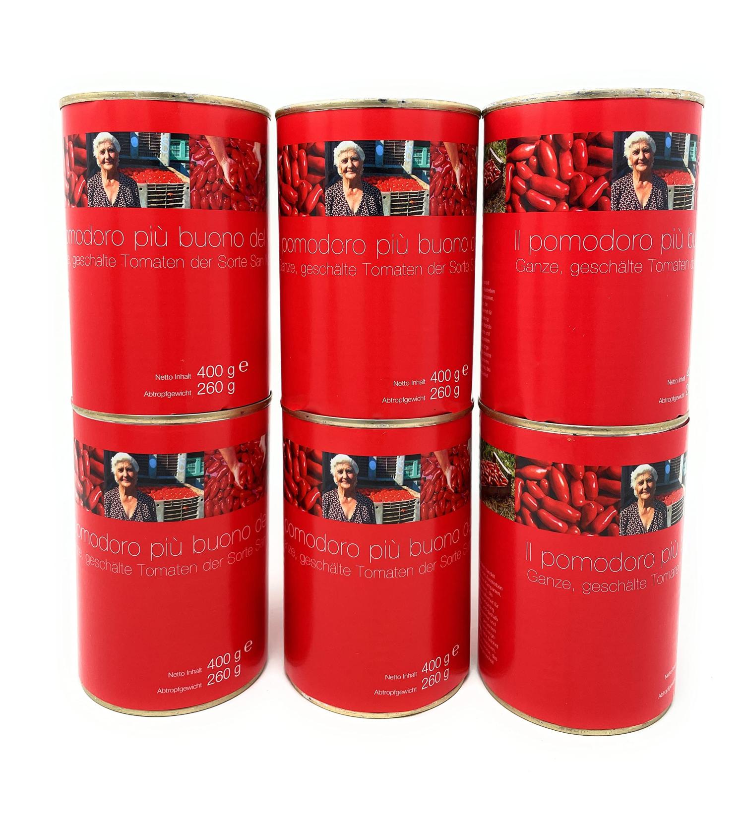 Il pomodoro pi buono Campania San Marzano tomatoes whole & peeled 6x400 g can 400 g (pack of 6)