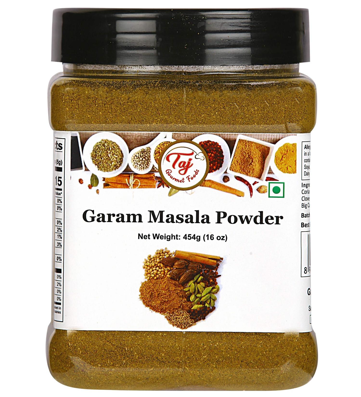 Taj Premium Indian Garam Masala Powder - 16 oz Jar | Authentic Blend of Spices for Traditional Indian Cooking - Buy Online on GoSupps.com