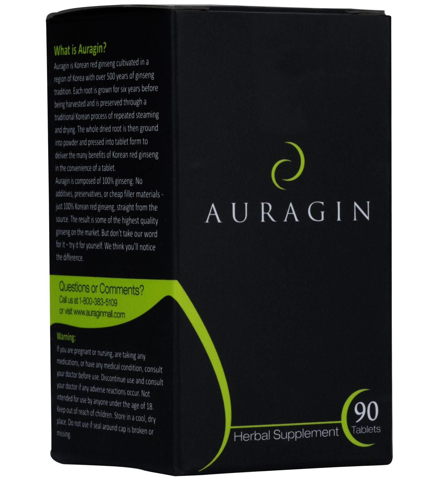Auragin Korean Red Ginseng Tablets - 100% Authentic 6-Year Roots from Korea - Buy Online on GoSupps.com