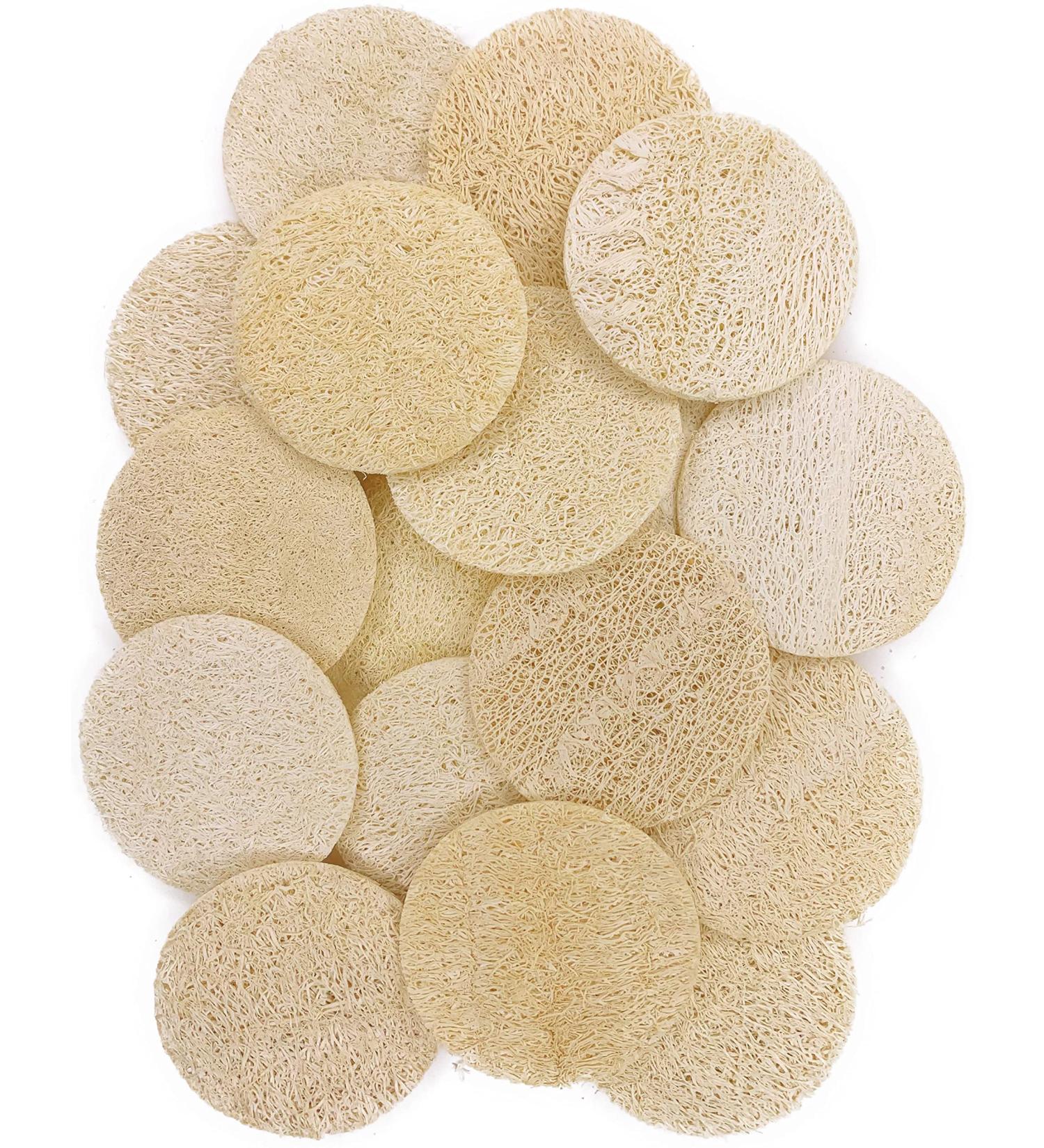 18 Pcs Natural Exfoliating Face Pad Loofah Sponge Set for Men & Women - Makeup Remover, Shower Scrubber, Dead Skin Remover - Body Bath Spa - Renewable Resource - Buy Online on GoSupps.com