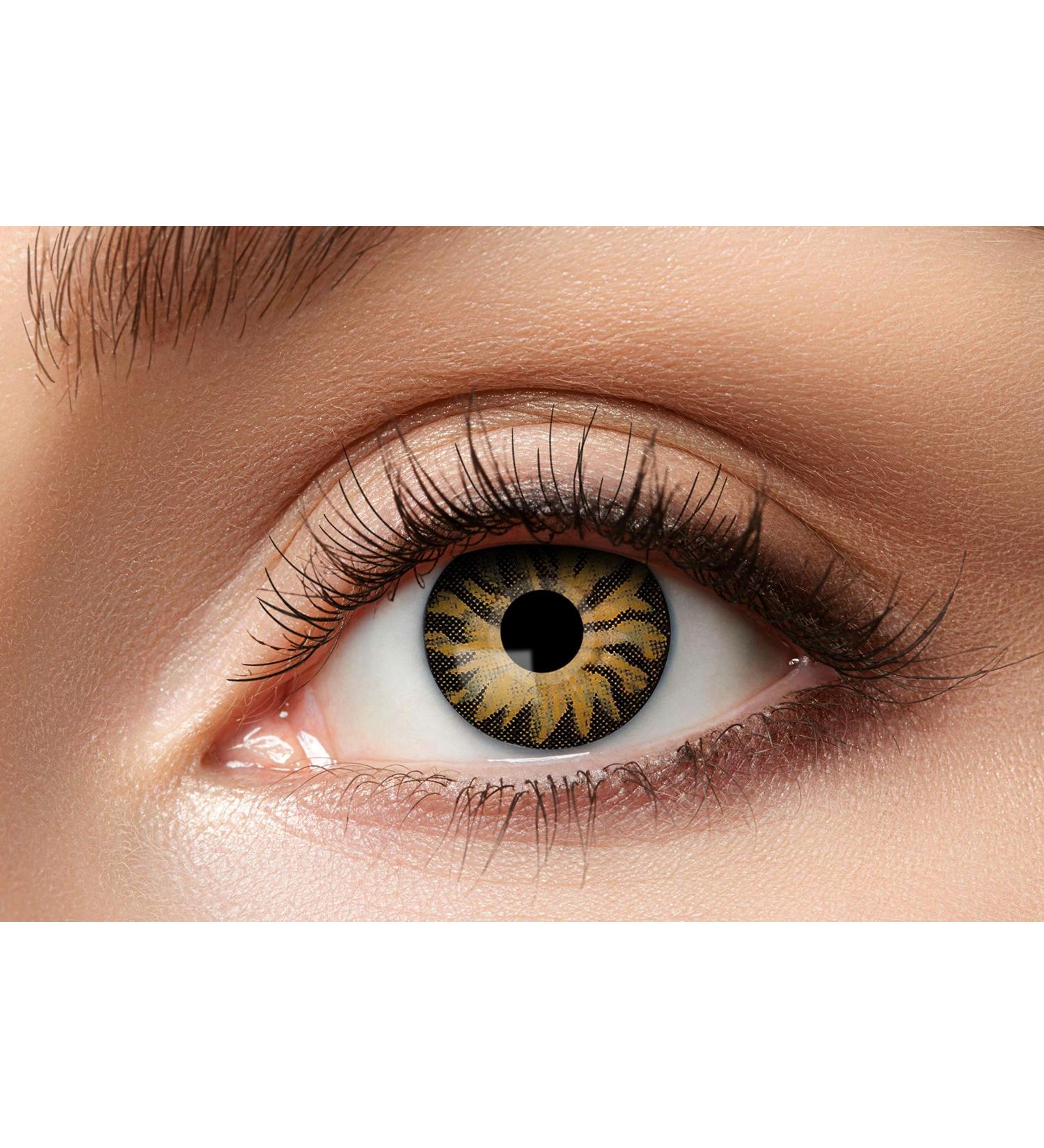 Eyecatcher 84063141-635 Colored Contact Lenses - 12 Month Wear Green & Brown Perfect for Carnival Mardi Gras & Halloween Tiger - Buy Online on GoSupps.com