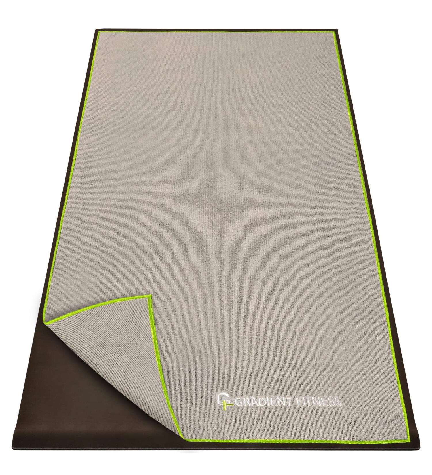 Gradient Fitness Non Slip Hot Yoga Towel - Manduka & Washable Microfiber Grey Mat Cover - Buy Online on GoSupps.com