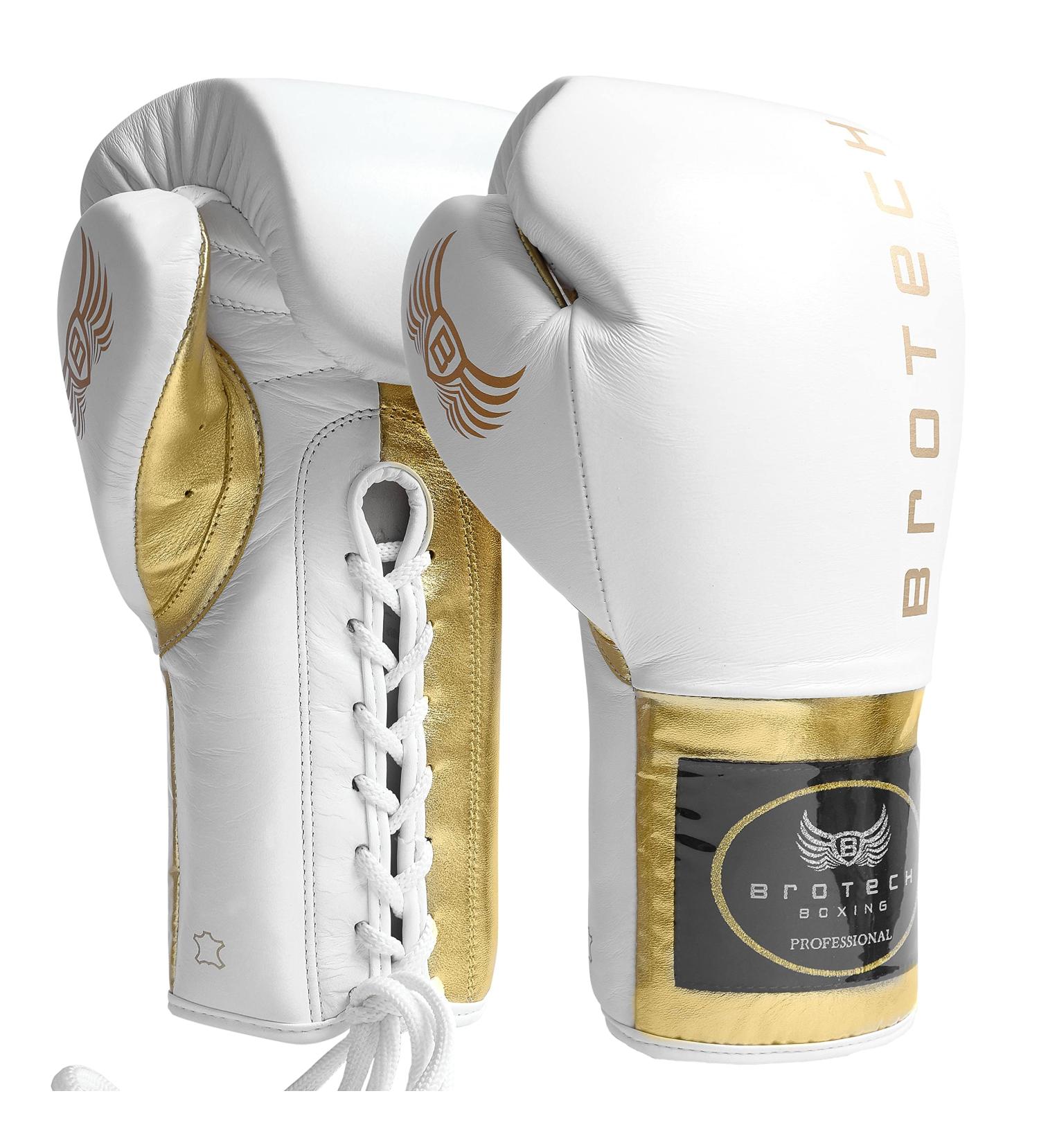 Brotech Pro Boxing Gloves for Men & Women - 16oz White Gold | Training, Sparring, Punching, Heavy Bag, Focus Mitts Pads | Kickboxing, Muay Thai, MMA - Buy Online on GoSupps.com