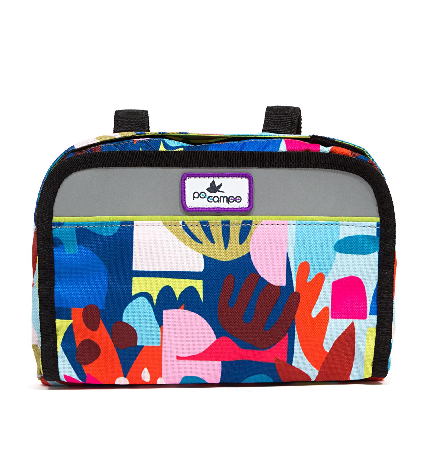 Kids Bicycle Handlebar Bag - Waterproof Front Mount Fabric Basket - Aquatic Color - Converts to Crossbody - For Boys Girls Bike or Scooter - Buy Online on GoSupps.com