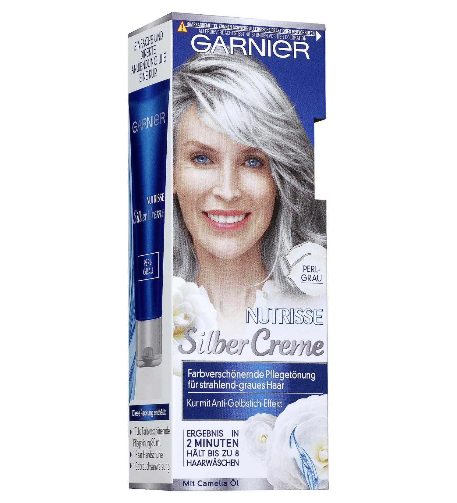 Garnier tint care tint for radiant white hair with cream oil Nutrisse pearl grey 1 pack 80ml