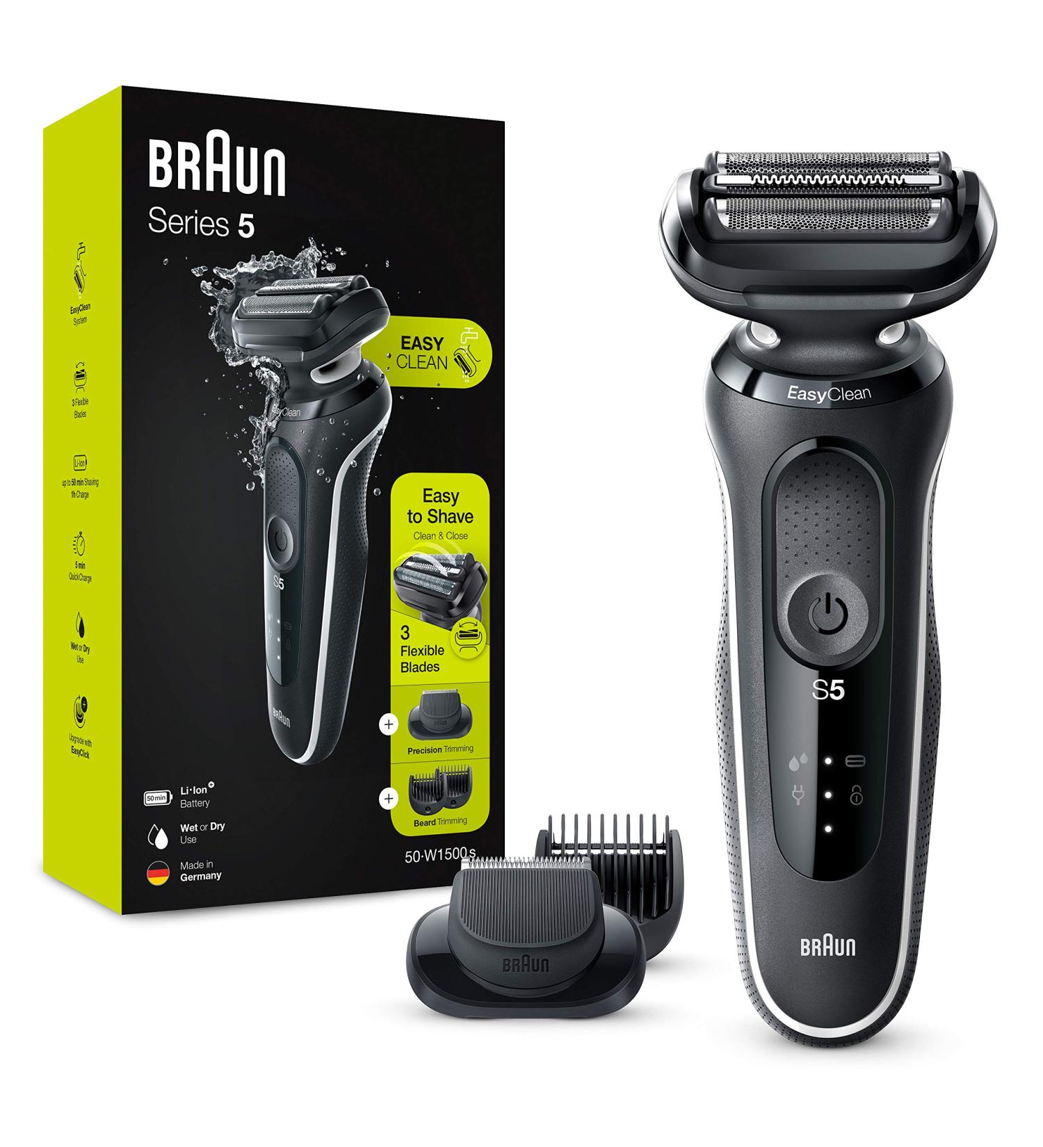 Buy Braun Series 5S Electric Razor for Men - 3 Flexible Blades Beard Trimmer 50 Min Runtime Wet & Dry EasyClick - International Shipping - Buy Online on GoSupps.com
