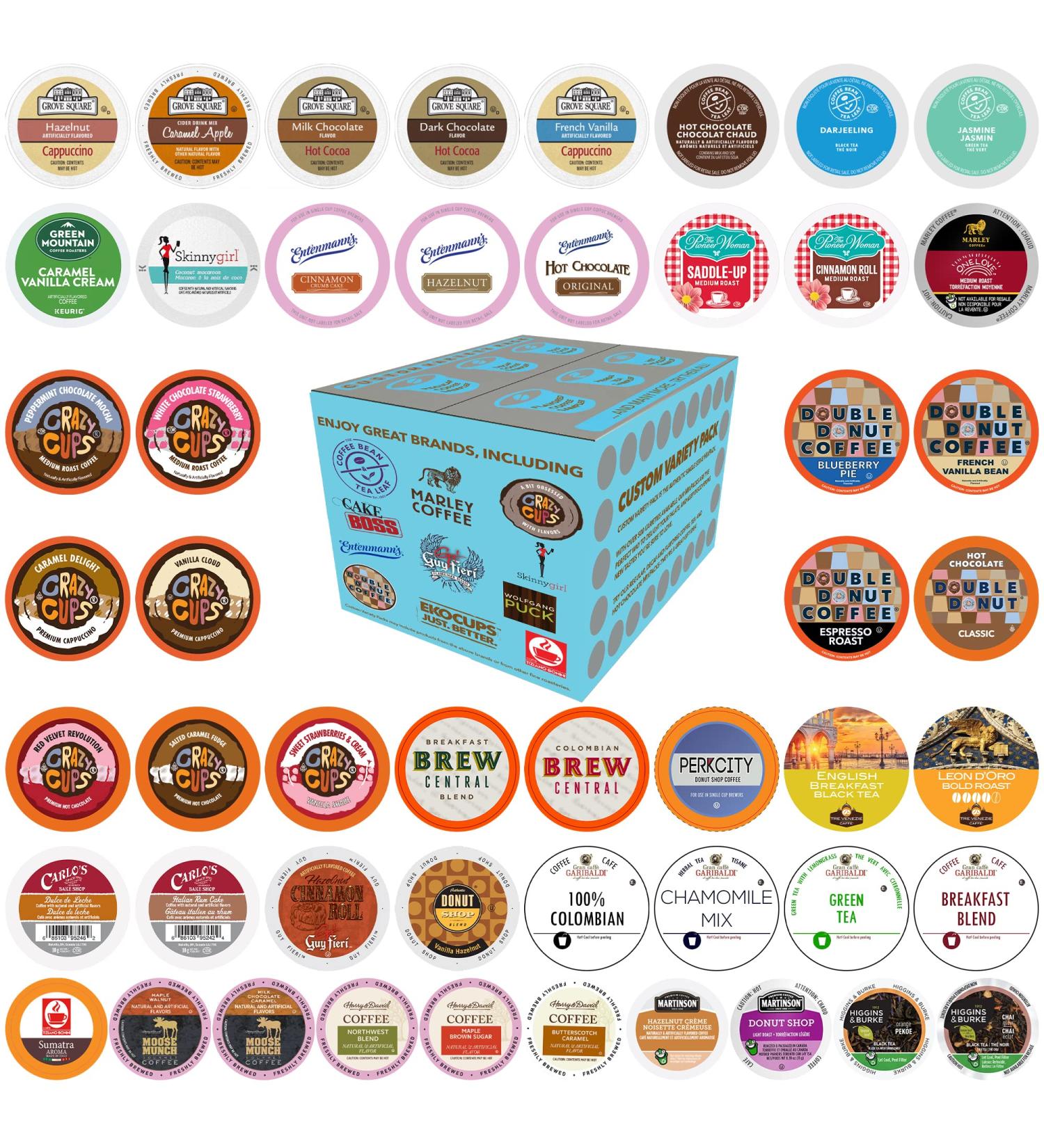 50 Count Variety Pack of Coffee, Tea, and Hot Chocolate for Keurig K Cups Machines - Great Gift for Coffee Lovers - No Duplicates Included - Buy Online on GoSupps.com