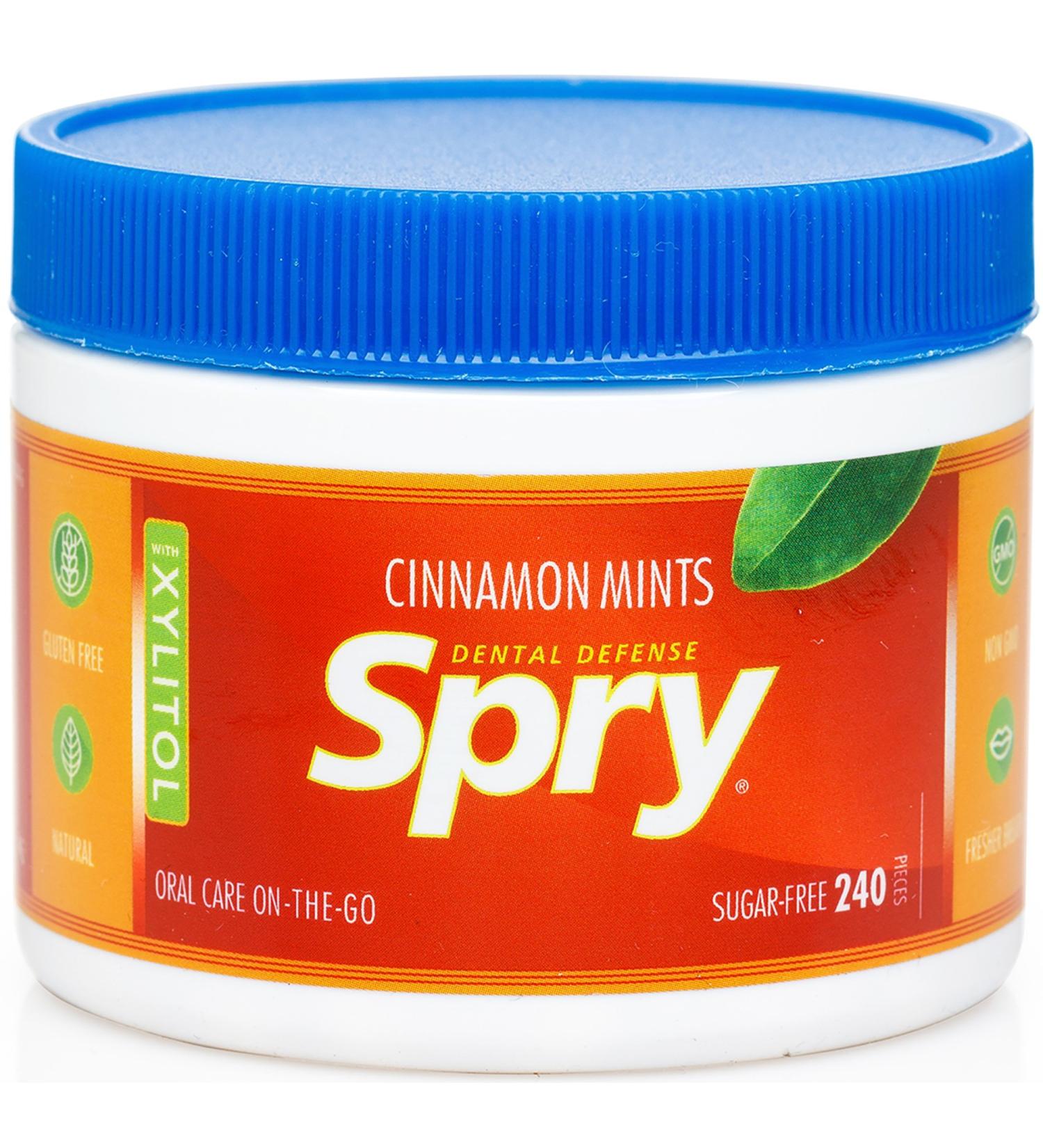 Xlear Spry Cinnamon Mints - Sugar Free, 240 Count (144g) - Fresh Breath & Oral Health - Buy Online on GoSupps.com