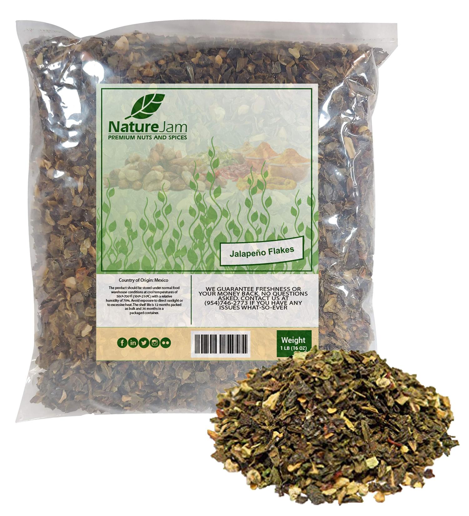 Dried Hot Jalapeno Pepper Flakes - Dehydrated & Washed with Seeds (1 lb) - Buy Online on GoSupps.com