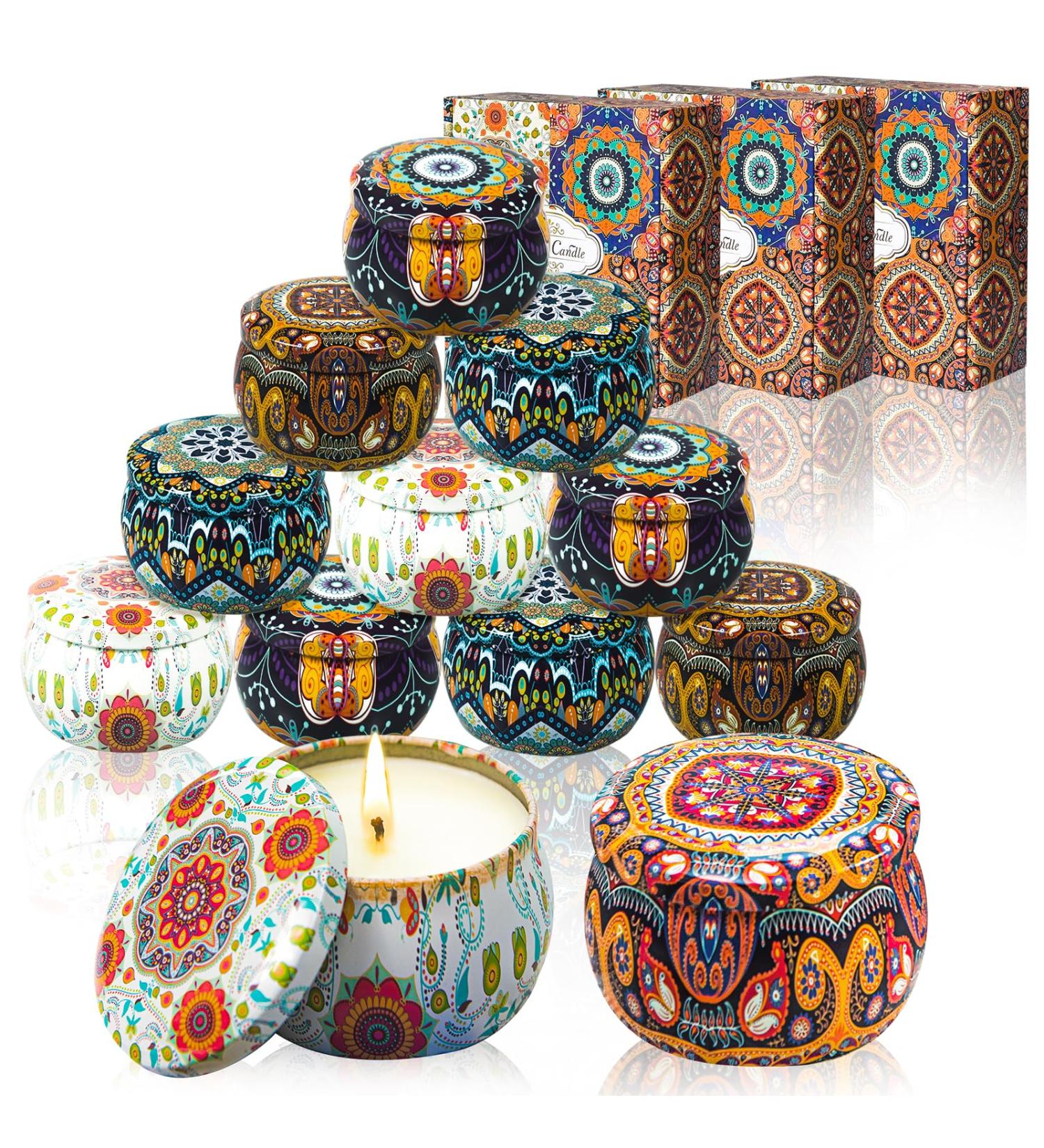 12 Retro Fragrance Candles Gift Set for Women - Aromatherapy Set with 360 Hours Burn Time | Perfect for Christmas Birthdays & Valentine's Day - Buy Online on GoSupps.com