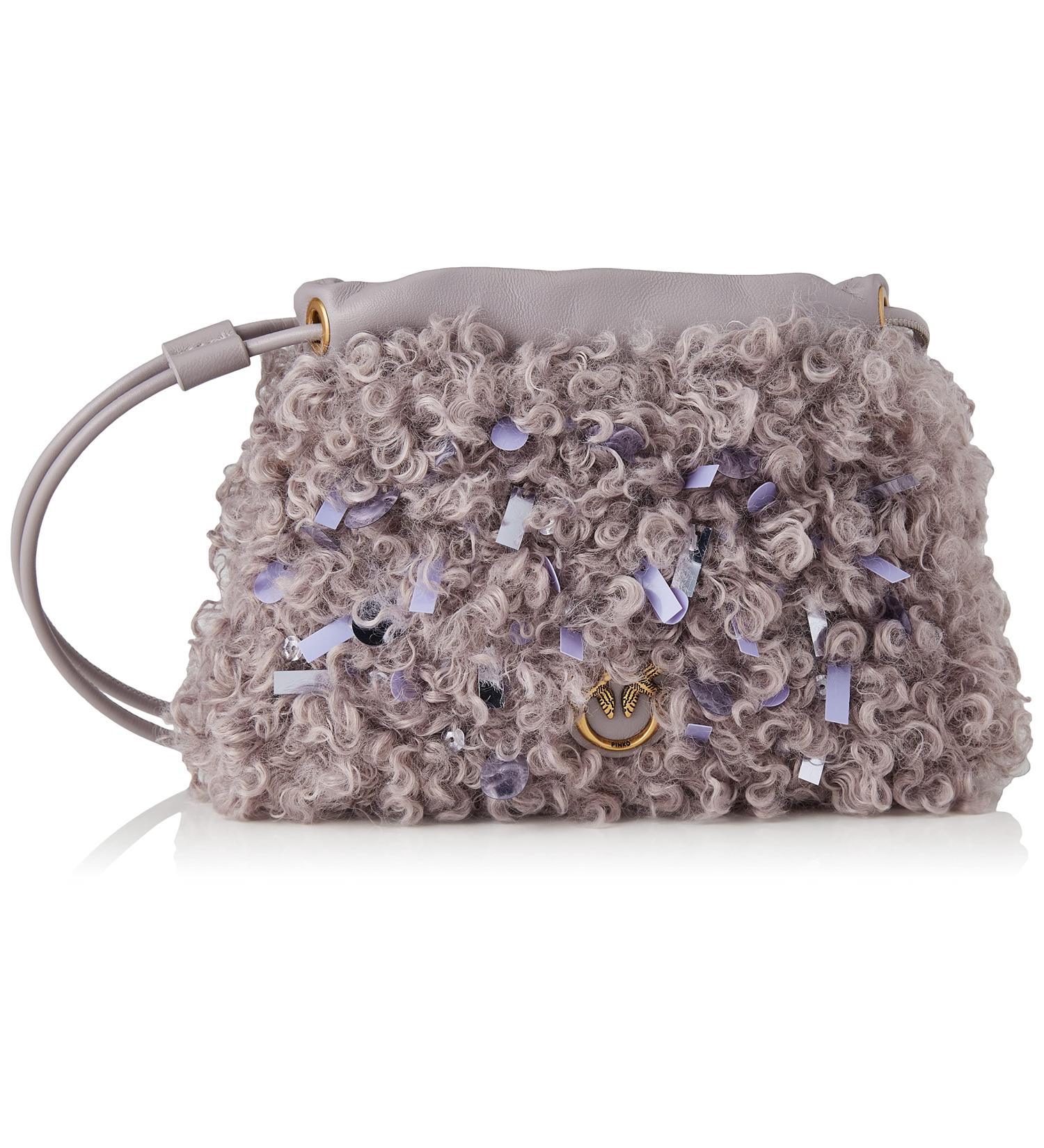 Pinko Women's Pouch Mini Neon Curls Eco Shea Bag - I41Q_Perla Antique Gold | Shop Internationally - Buy Online on GoSupps.com