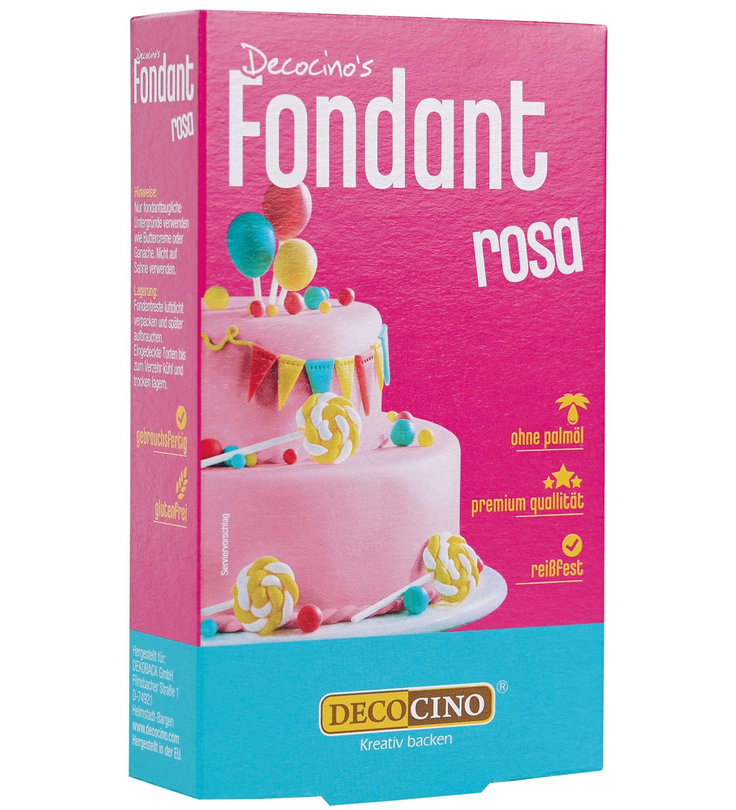 DECOCINO Fondant Pink 250g - Palm Oil Free & Gluten Free Cake Decoration for Tarts & Cupcakes - Buy Online on GoSupps.com