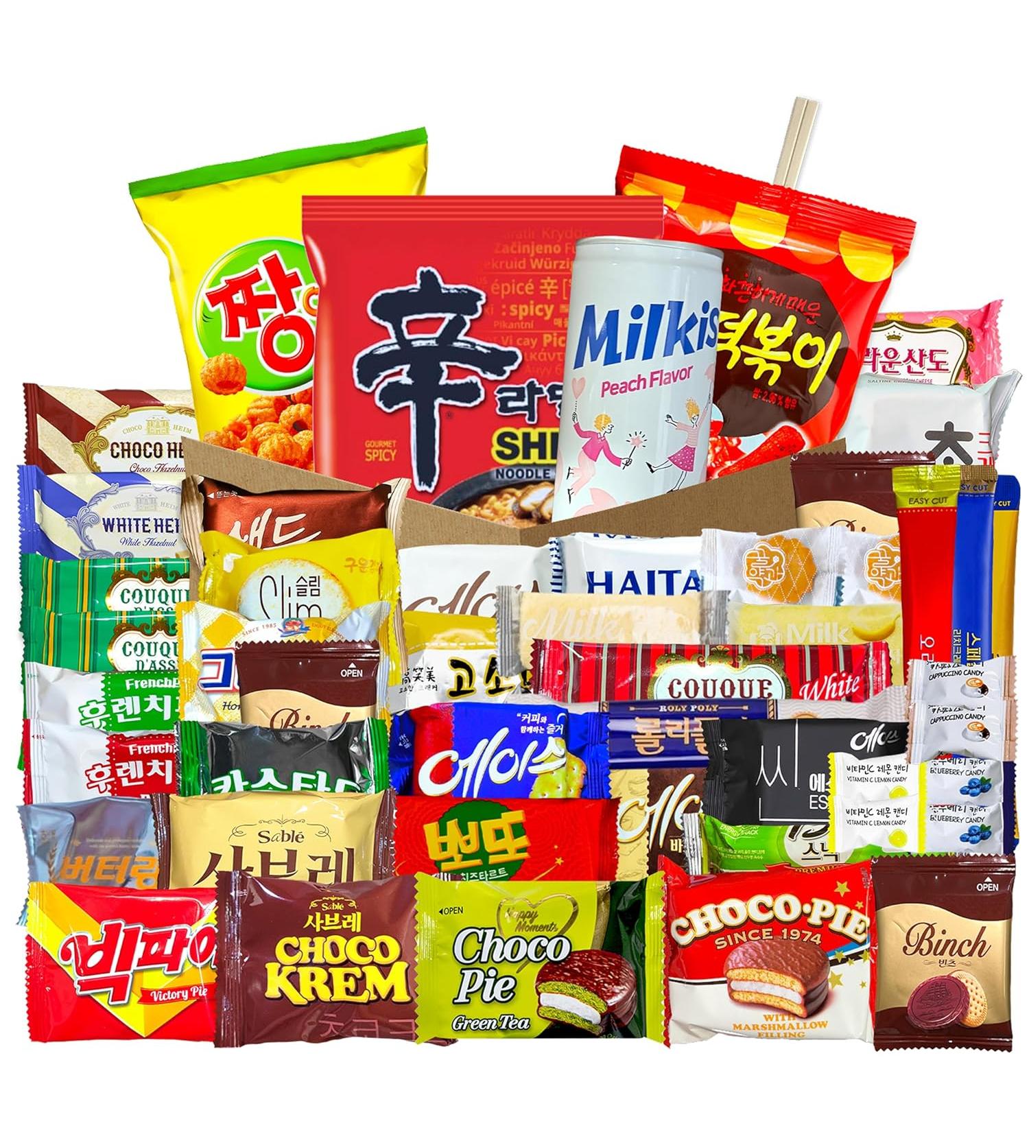 Seconde Nature Korean Snack Box Variety of Individually Wrapped Korean Snacks with Chips Cookies Ramen and Candy K-Food Lovers - Journey of Korea - 47 Count - Buy Online on GoSupps.com