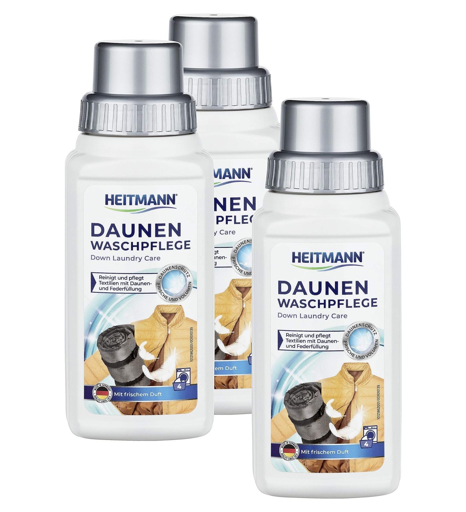 Heitmann Down Laundry Cleaner - Gentle Care for Down Jackets & Cushions | 250ml (3-Pack) - International Shipping - Buy Online on GoSupps.com