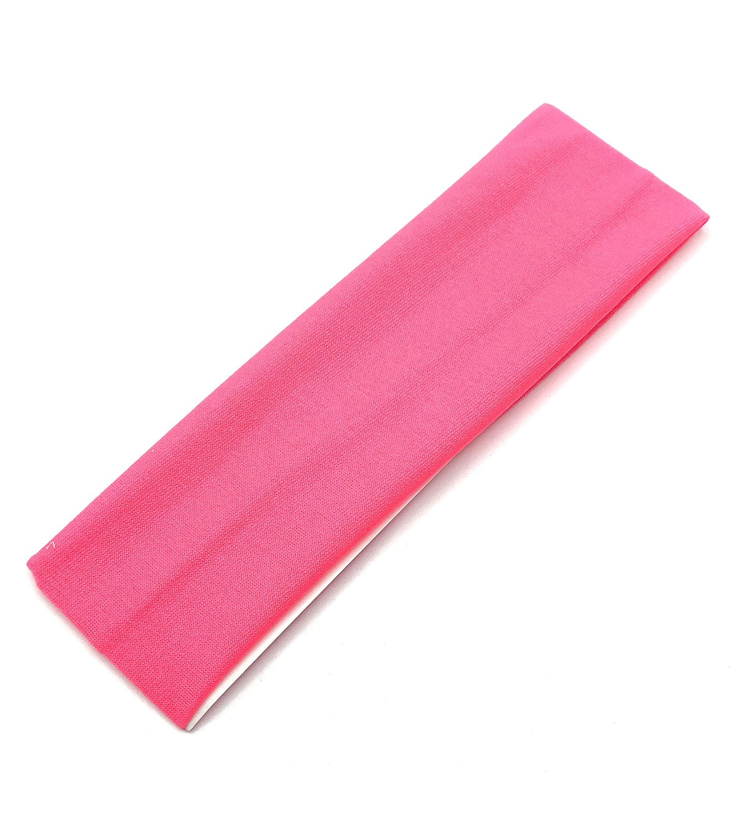 7cm Plain Stretchy Fabric Headband Kylie Band Headband Hairband Hair Bandeau (Neon Pink)