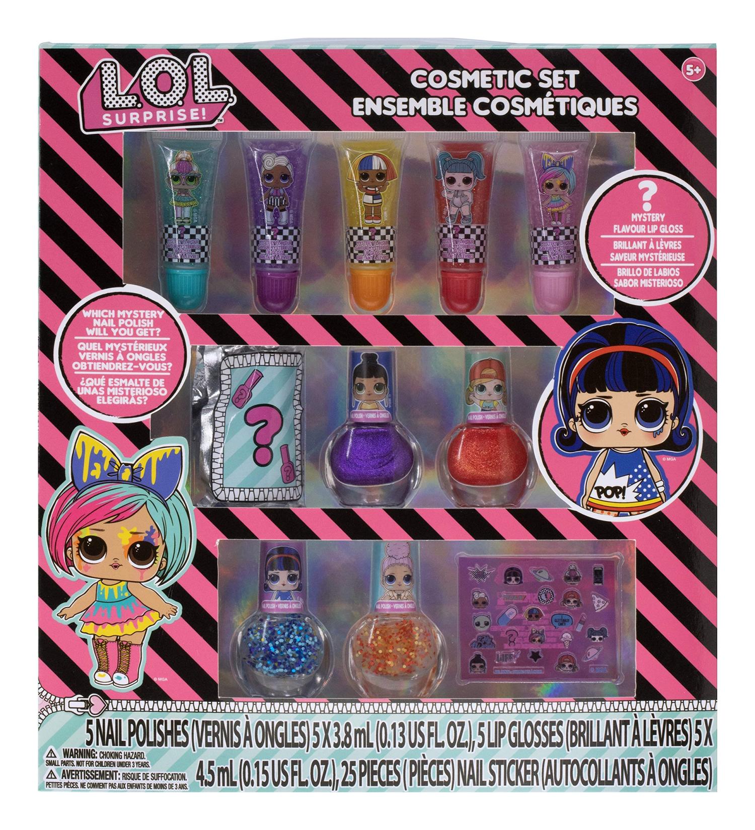L.O.L. Surprise! Townley Girl 11-Piece Sparkly Makeup Set for Kids - Lip Gloss, Nail Polish & Stickers Kit for Girls | Ages 5+ | Perfect for Parties & Makeovers - Buy Online on GoSupps.com