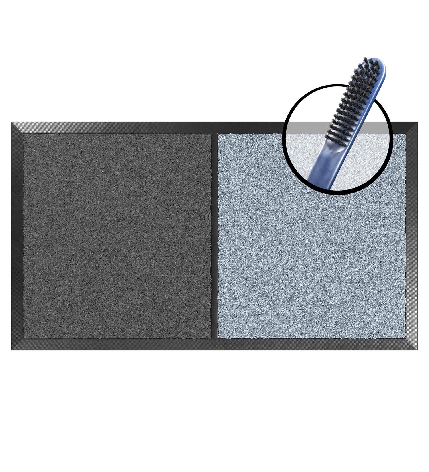 Sherada Shoe Disinfectant Mat - Gray Non-Slip Carpet for Outdoor & Entrance | Includes Shoe Peeling Brush - Buy Online on GoSupps.com