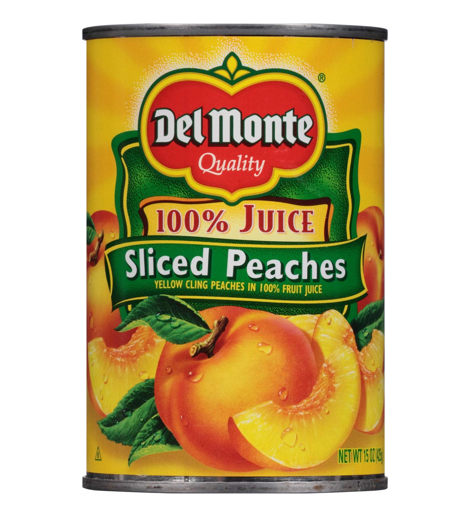 Del Monte Sliced Yellow Cling Peaches in 100% Juice - 15 oz - Buy Online on GoSupps.com