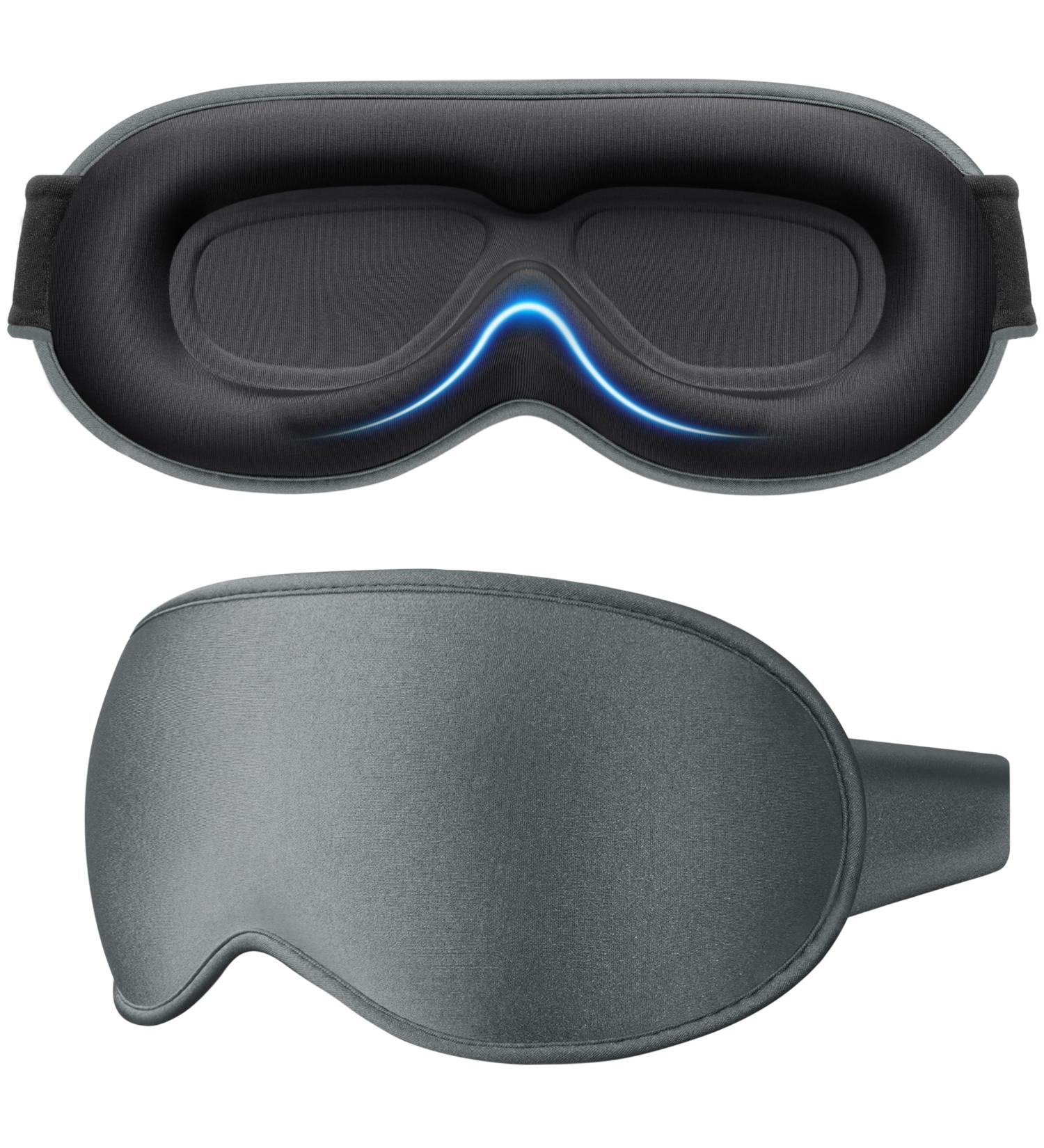 Buy Gritin 100% Light Blocking Sleep Mask - Ergonomic 3D Design for Comfort | Ultra Soft & Pressure-Free Eye Mask for Men & Women - Light Gray - Buy Online on GoSupps.com