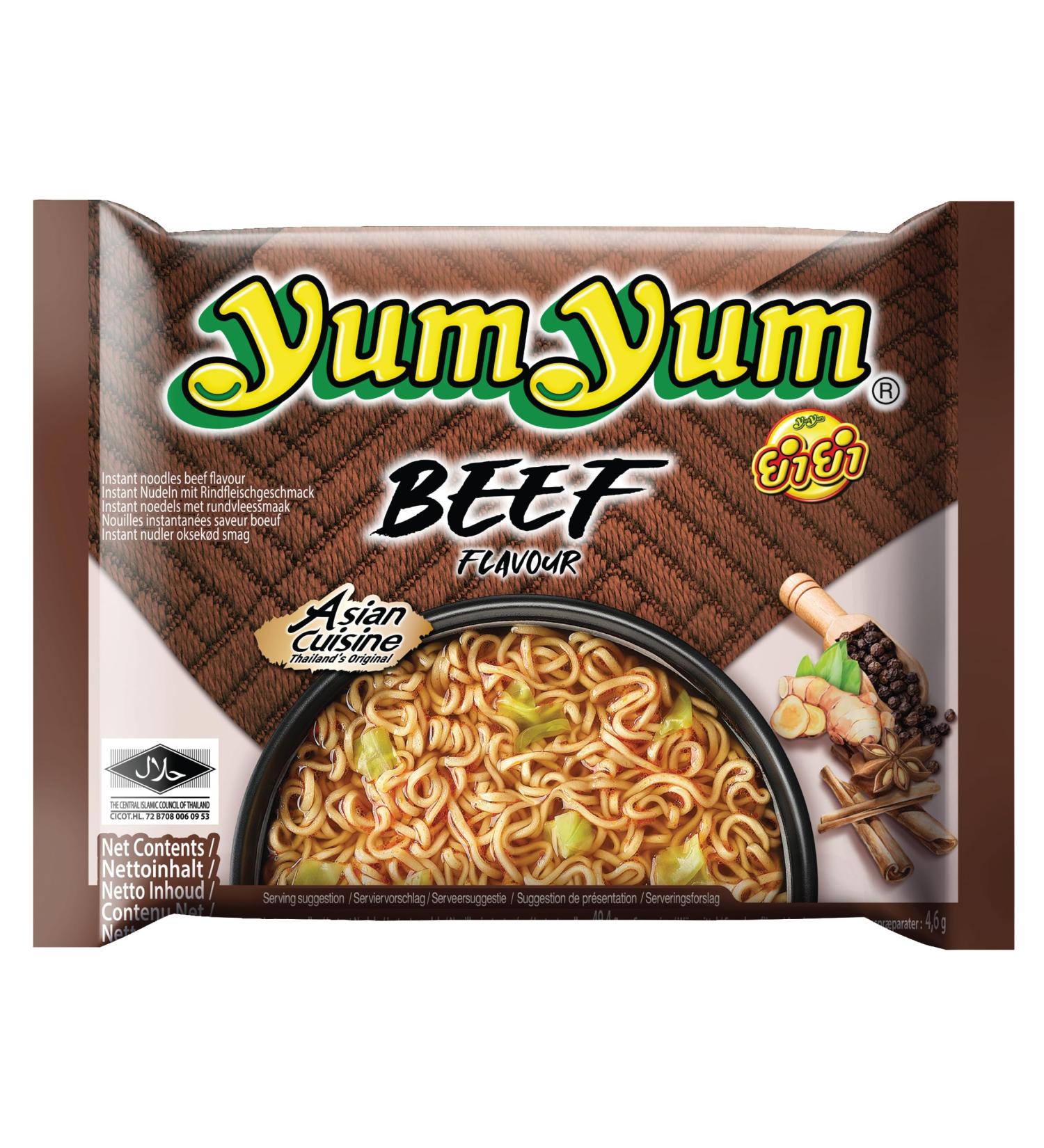 Yum Yum Yum Yum Instant Noodles Beef 60g - Pack of 90