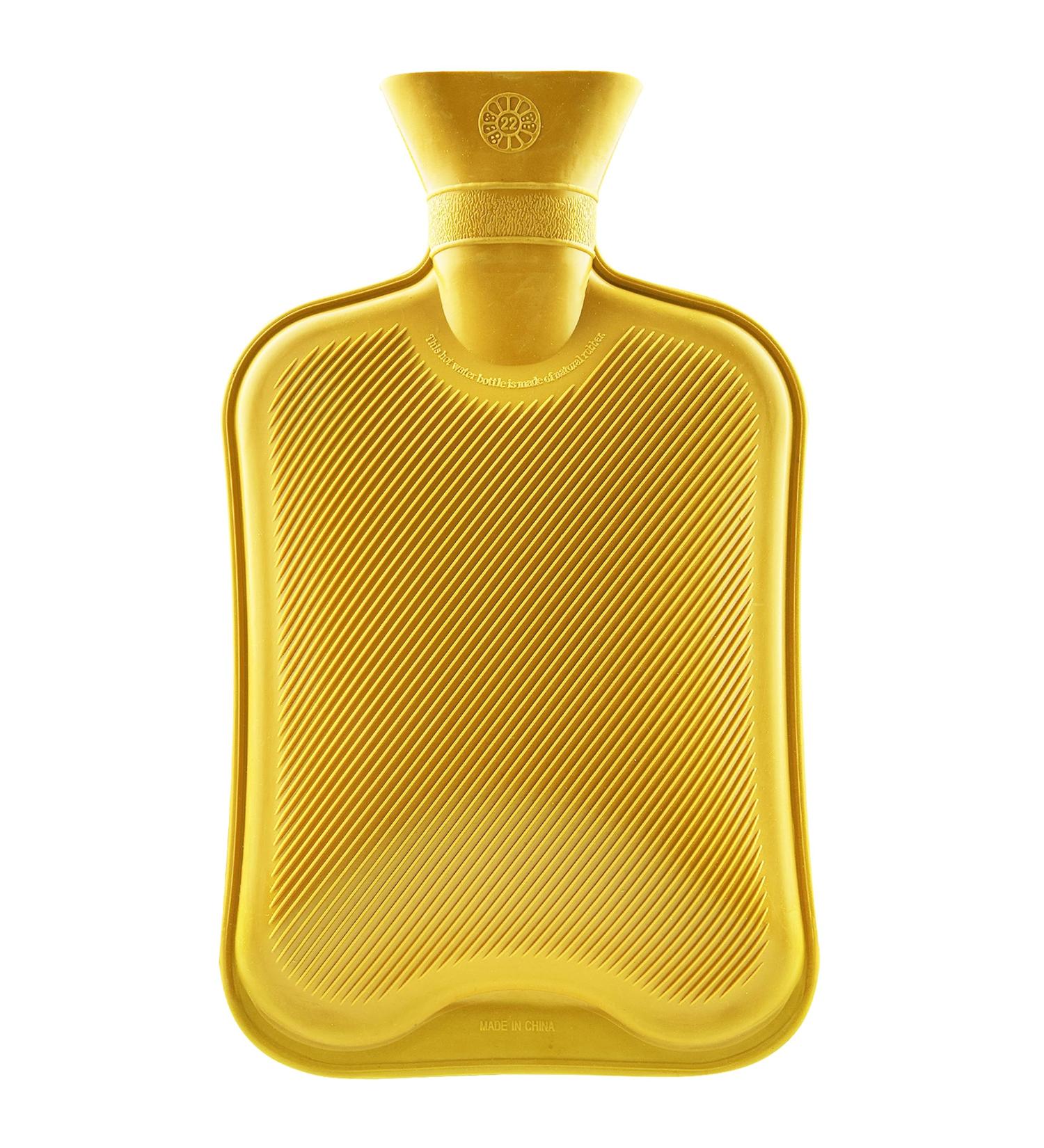 Durable 1.8L Rubber Hot Water Bottle - 2 & 3 Pack - Eco-Friendly Heat Bottles for Adults & Kids - Yellow Bed Bottle for Soothing Relief - Buy Online on GoSupps.com