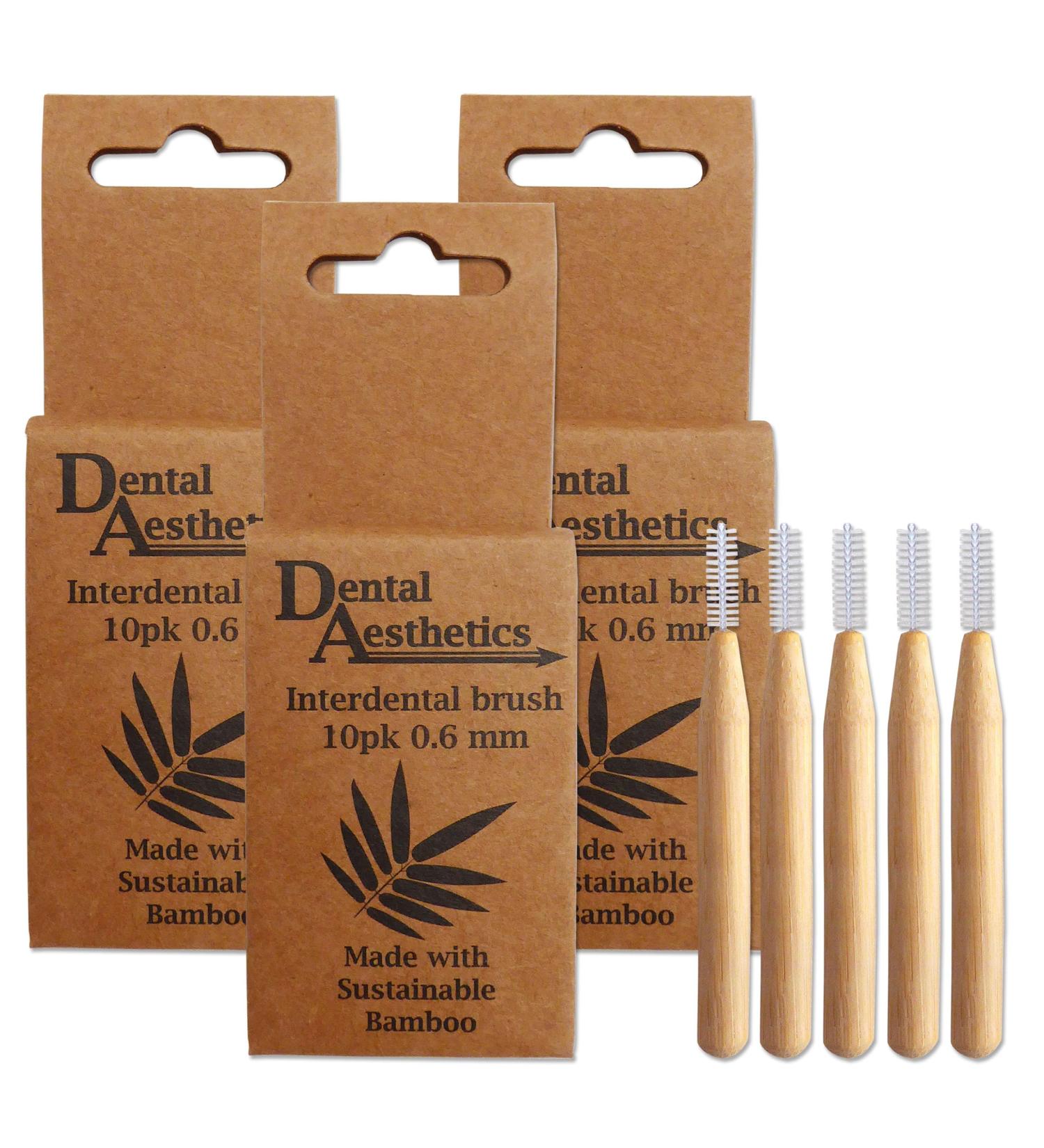 Bamboo Interdental Brushes - Pack of 30 (3 x 10 Brushes 0.6 mm) - Eco-Friendly Dental Care - Buy Online on GoSupps.com