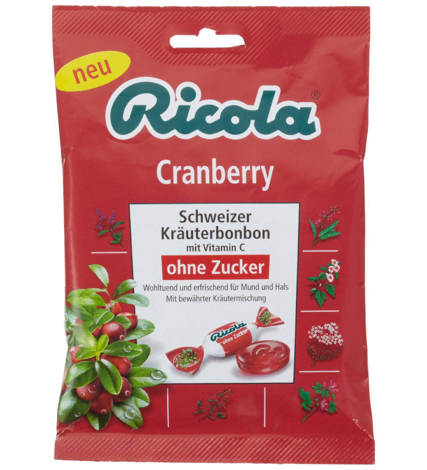 Ricola Cranberry Sugarfree Herbal Bonbon (3 Bags x 75g) - Imported from Germany - Buy Online on GoSupps.com