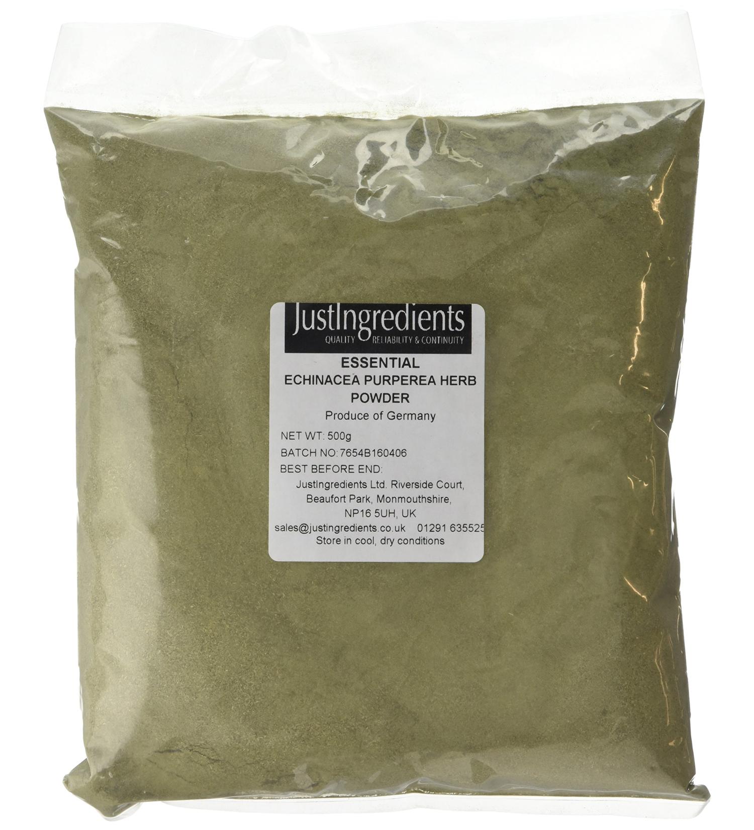 JustIngredients Essentials Echinacea Herb Powder 500g - Pure and Potent Herbal Supplement - Buy Online on GoSupps.com