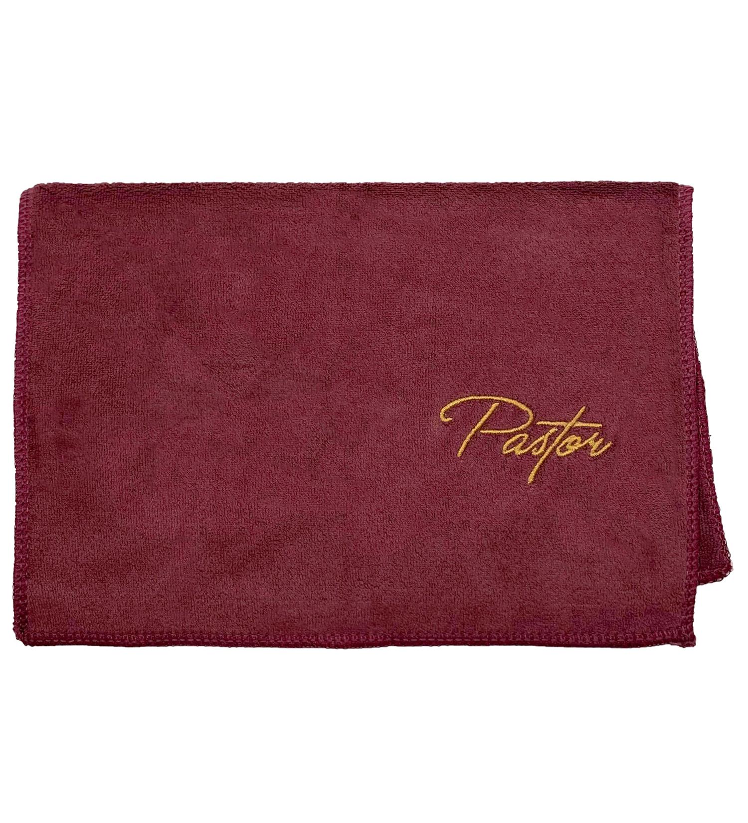 Swanson Christian Pastor Towel Pastor Burgundy with Gold