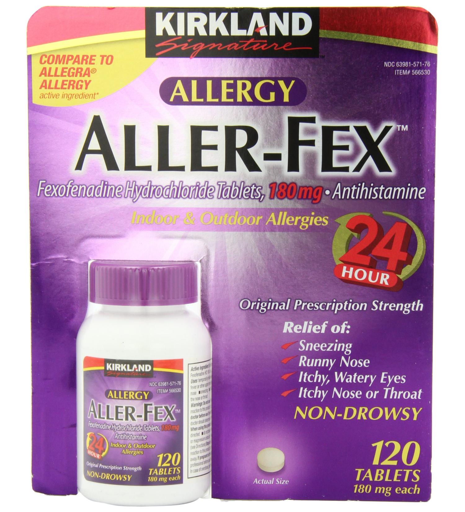 Kirkland Signature Aller-Fex 180mg 120 tabs - Fast-Acting Allergy Relief - Buy Online on GoSupps.com