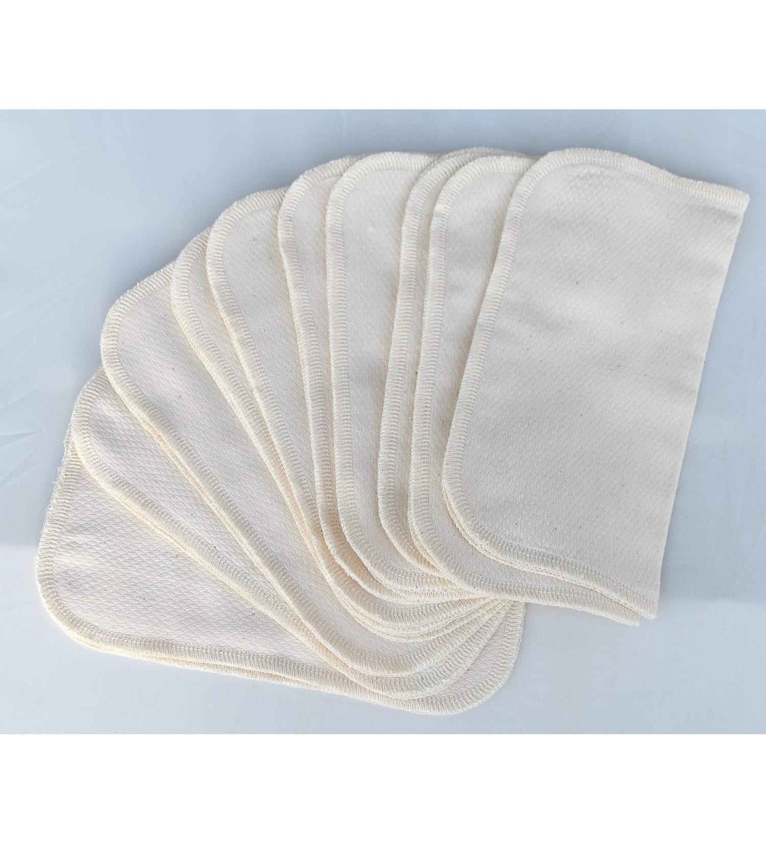 Organic 2 Ply Flannel Baby Wipes 8x8 Inches Set of 10 | Washable & Reusable | Matching Organic Cotton Thread - Buy Online on GoSupps.com
