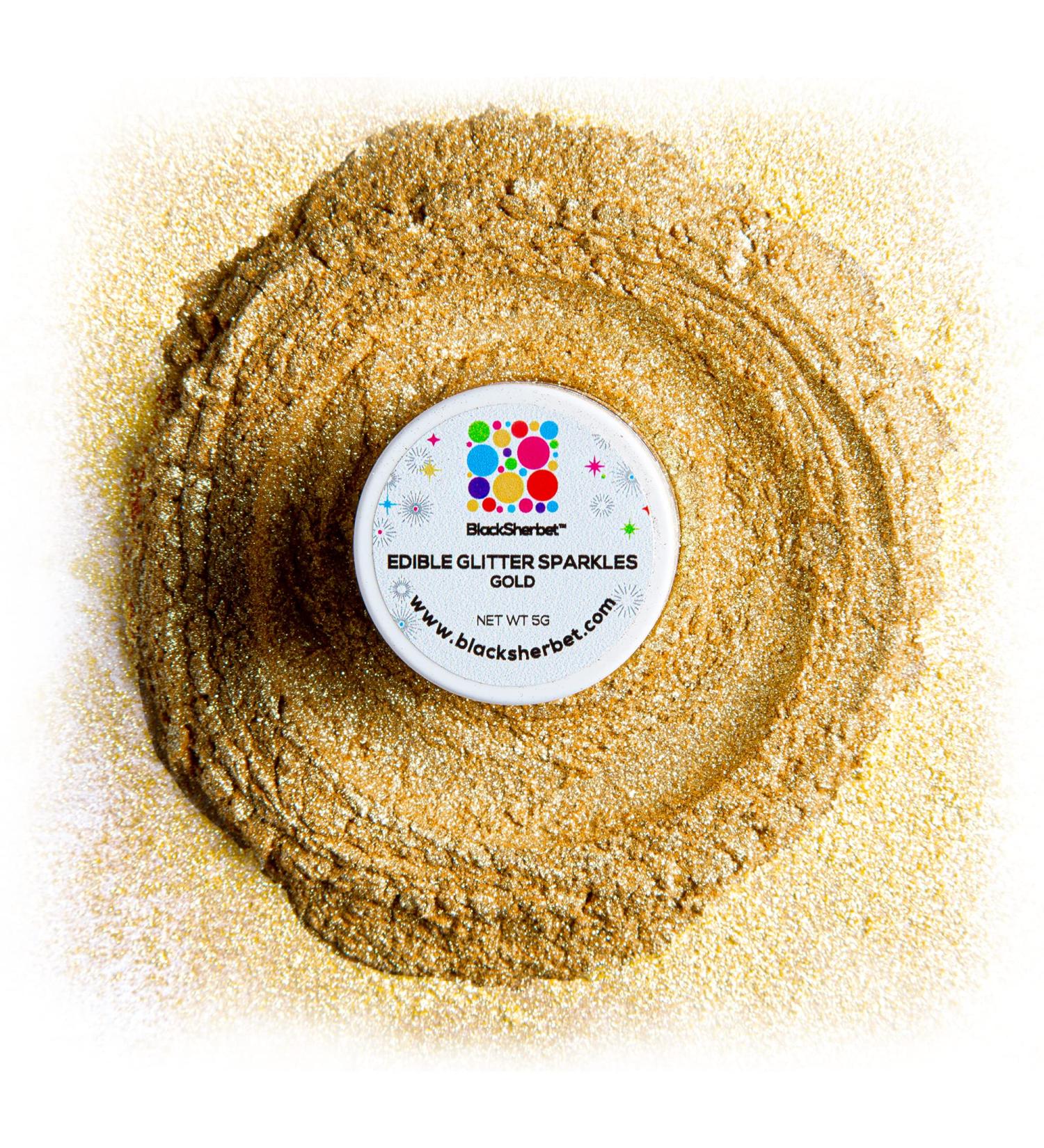Blacksherbet Gold Edible Glitter 5g | KOSHER Certified | for Drinks, Cakes & Desserts - Buy Online on GoSupps.com