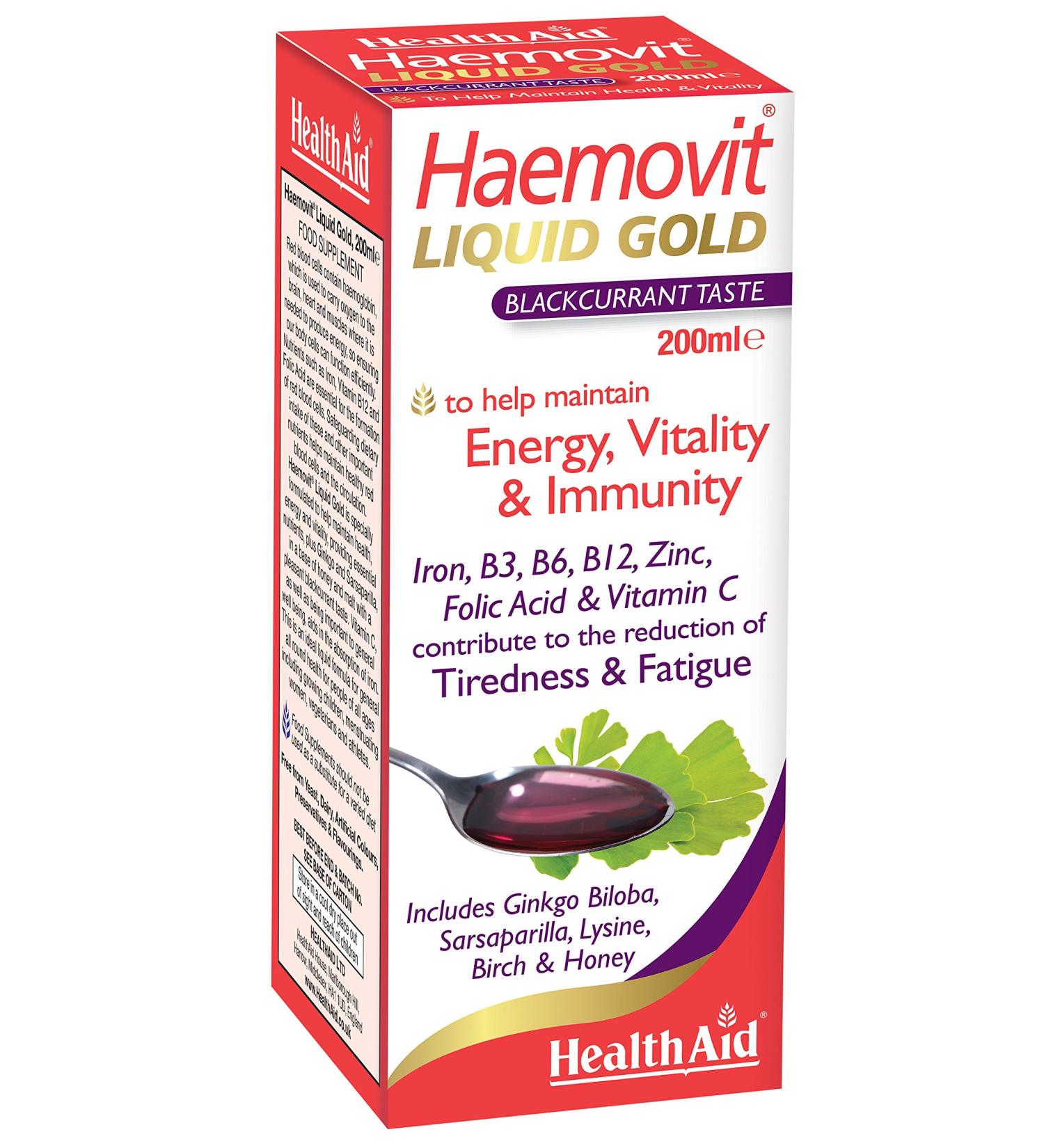 Health Aid Haemovit Liquid Gold tonic 200ml Liquid - Buy Online on GoSupps.com