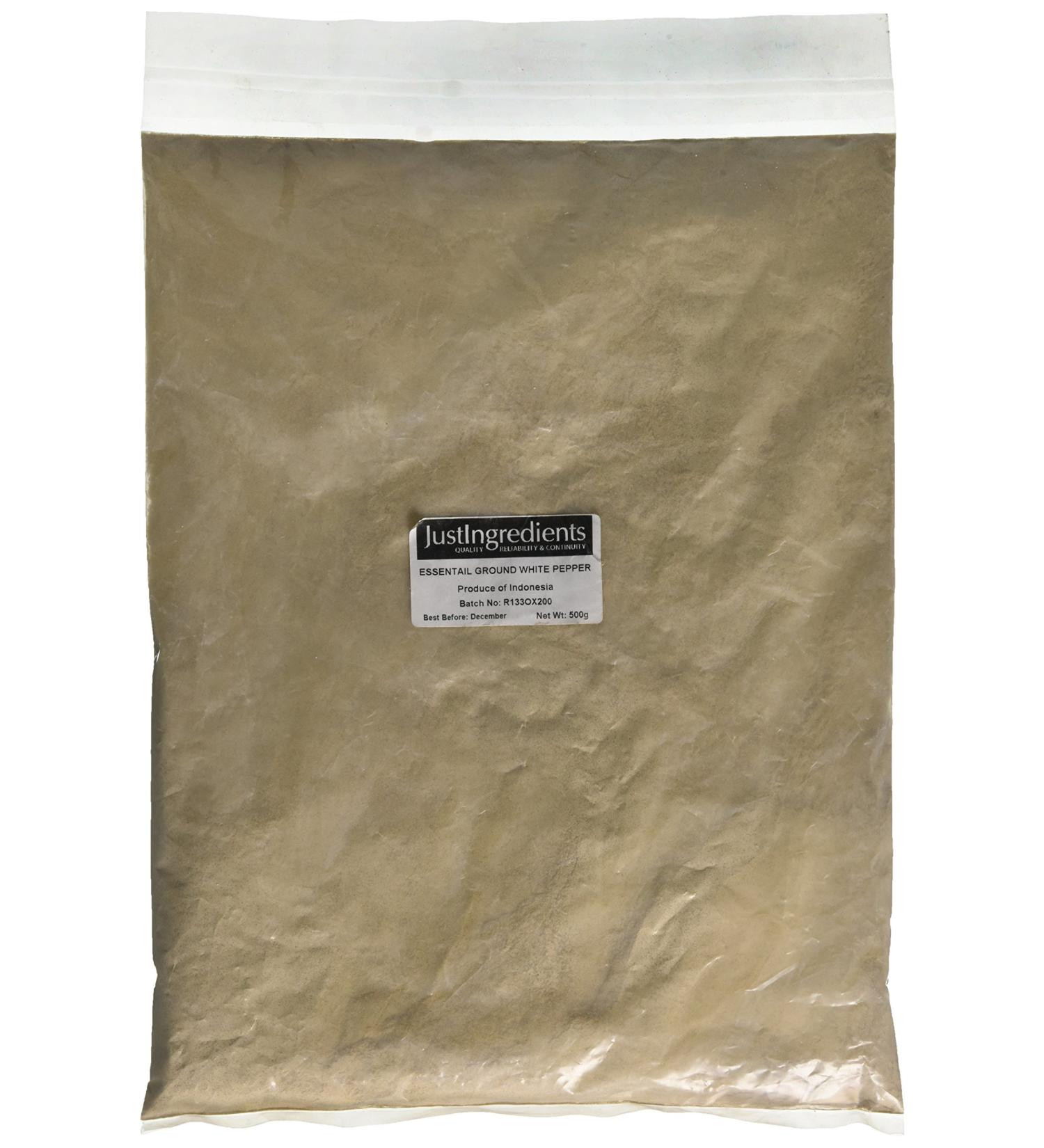 JustIngredients Essentials White Pepper Ground 500g - Pack of 1 | Premium Quality Spice - Buy Online on GoSupps.com