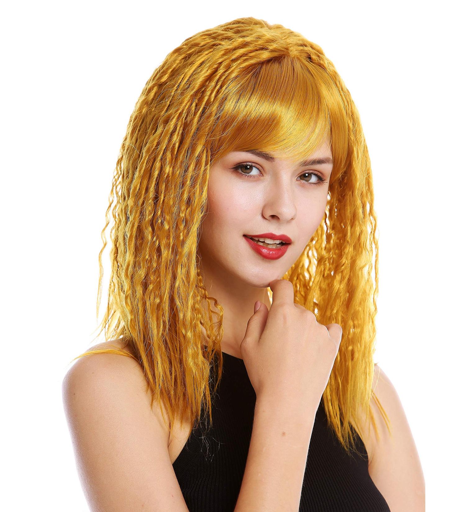 WIG ME UP DW90-144: Long Copper Blonde Curls Wig for Ladies - Voluminous Crimped Bangs - Buy Online on GoSupps.com