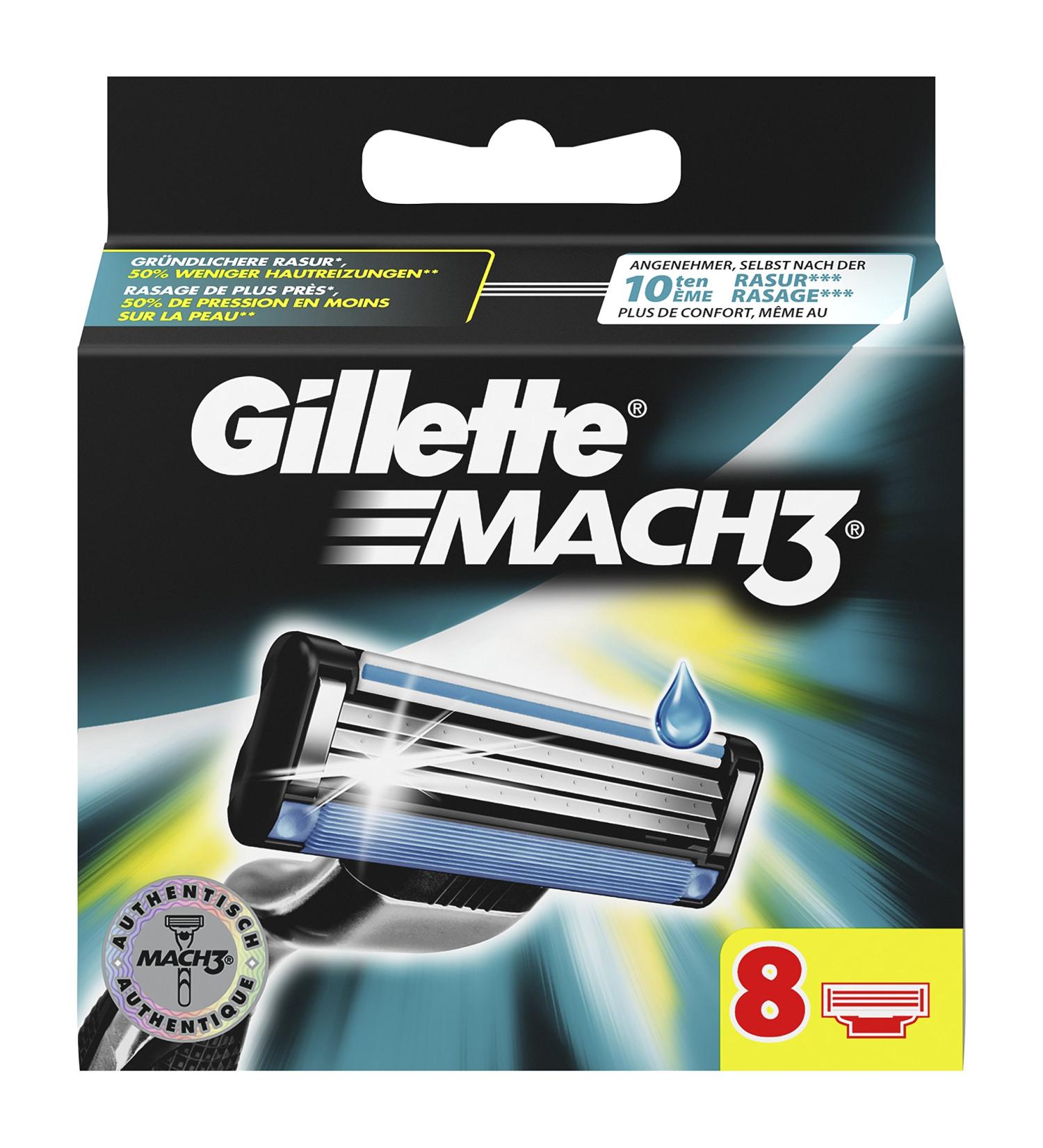 Gillette Mach3 razor blades for men 8 pieces