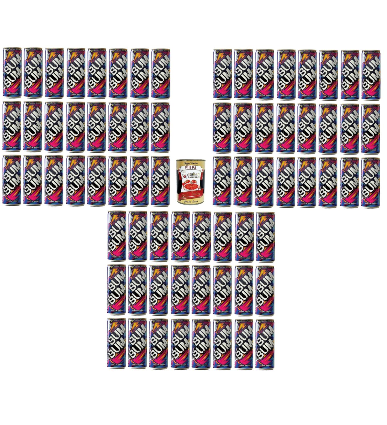  Italian Gourmet E.R. Bum Bum Energy Drink - Party Hard! Energy Drink with Taurine Caffeine & Vitamins - 72 x 250ml+ Italian Gourmet Polpa 400g - Buy Online on GoSupps.com