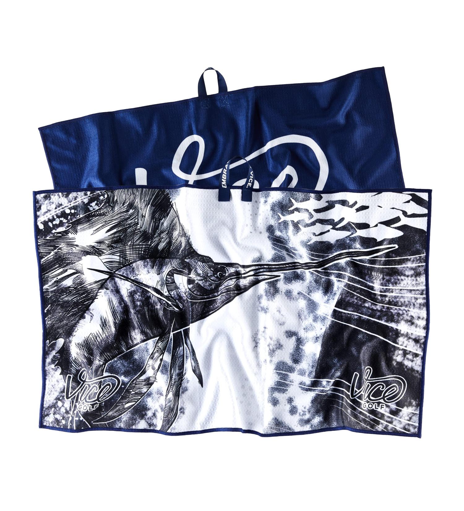 VICE Golf Shine Microfiber Towel - Navy | Ideal for Cleaning Clubs and Balls - Buy Online on GoSupps.com