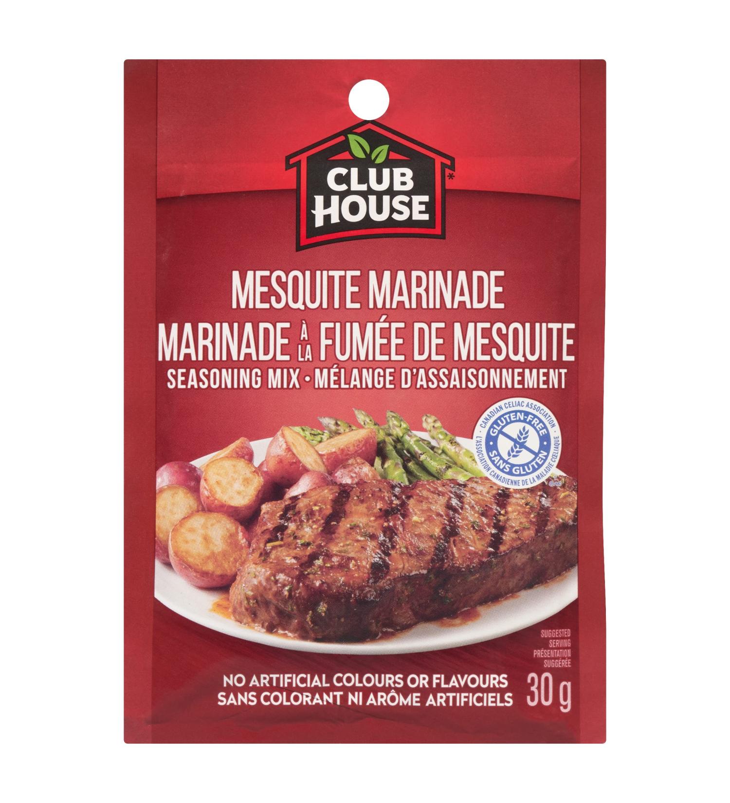 Club House Mesquite Marinade Seasoning Mix No Artificial Colours or Flavours No MSG Added Gluten-Free Perfect Savory Mesquite Marinade for All Meats 30g Mesquite Marinade 30 g (Pack of 1) - Buy Online on GoSupps.com
