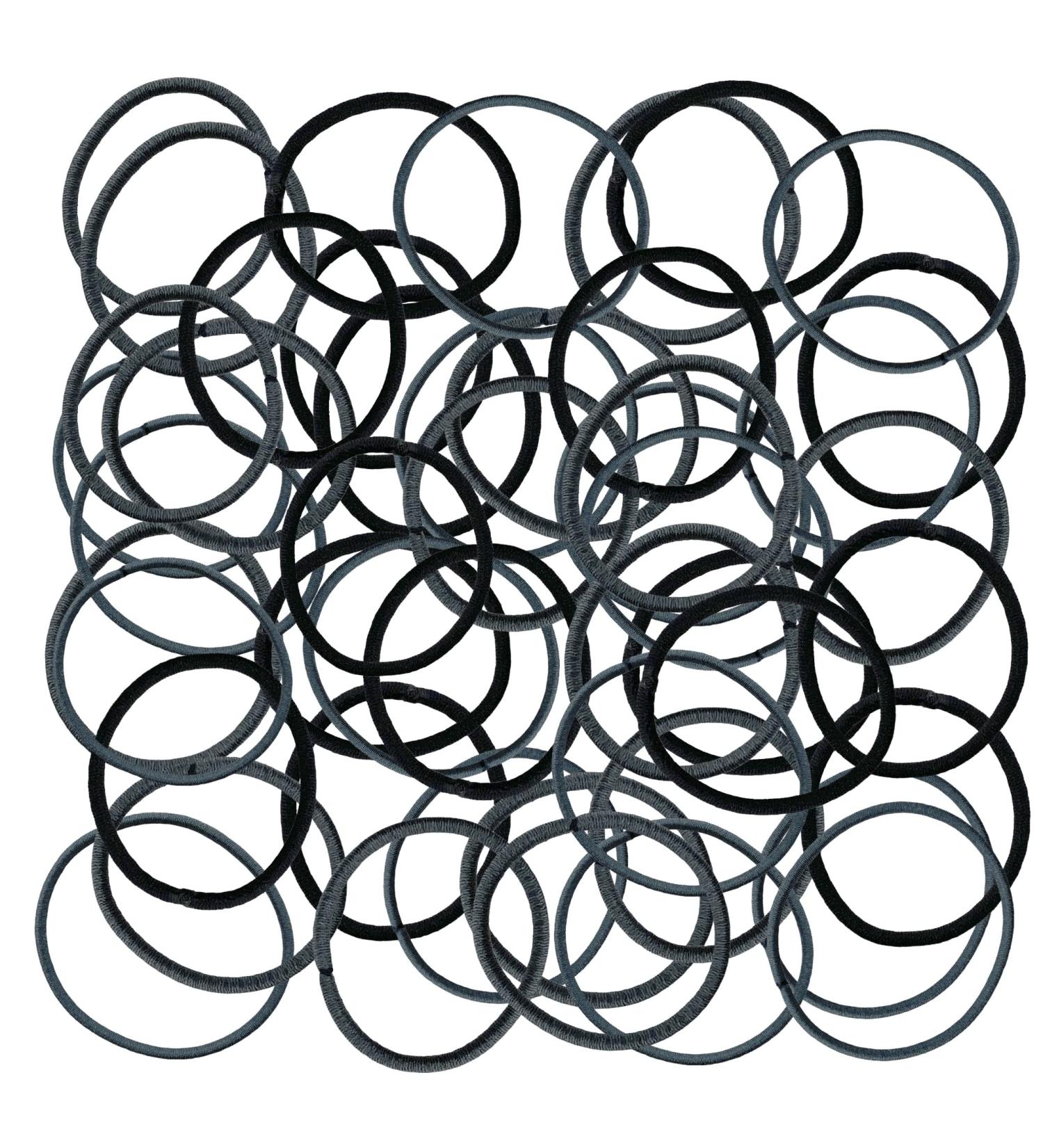 50 Piece Elastic Hair Ties Set - Metal-Free Hair Bands in Gray Tones & Black for Perfect Ponytails | International Shipping Available - Buy Online on GoSupps.com