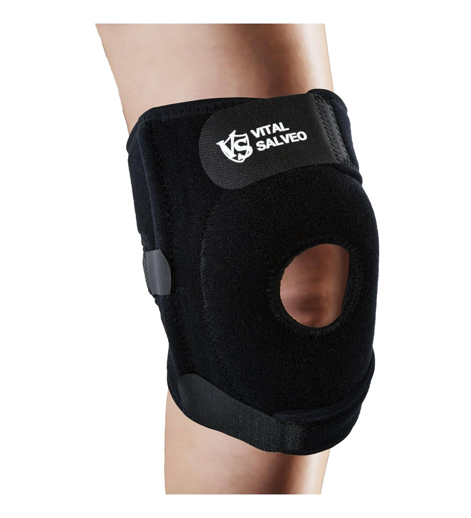 Vital Salveo Germanium 7.5 Adjustable Open Patella Knee Brace for Joint Pain & Arthritis | Injury Recovery Support with Side Stabilizers | Regular Fit - Buy Online on GoSupps.com