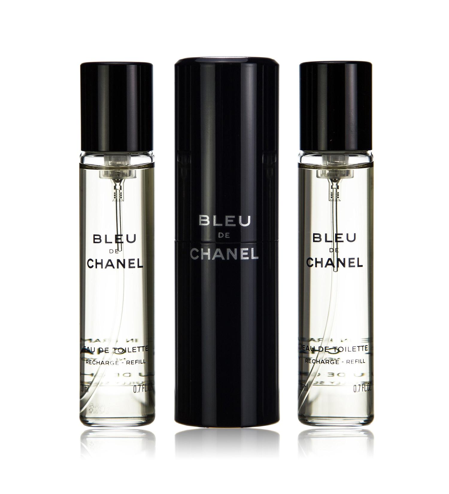 CHANEL Bleu De Eau De Toilette Travel Spray & Two Refills for Men - 3x20ml/0.7oz Wood 2.1 Fl Oz (Pack of 1) - Buy Online on GoSupps.com