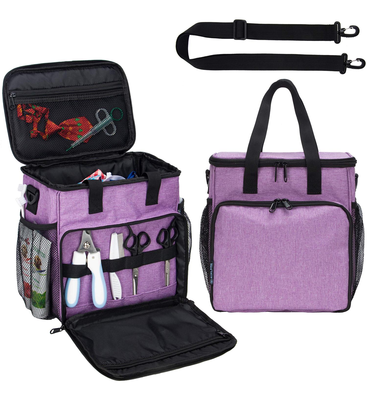 KISLANE Pet Grooming Tote Bag - Purple Organizer for Cat and Dog Grooming Tools and Supplies - Buy Online on GoSupps.com