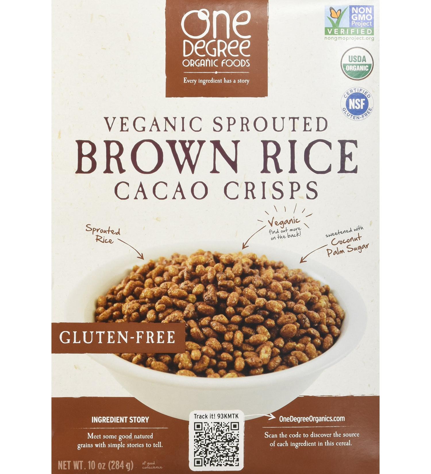 One Degree Organic Sprouted Brown Rice Cacao Crisp - 10oz (Pack of 6) | Healthy Snack - Buy Online on GoSupps.com