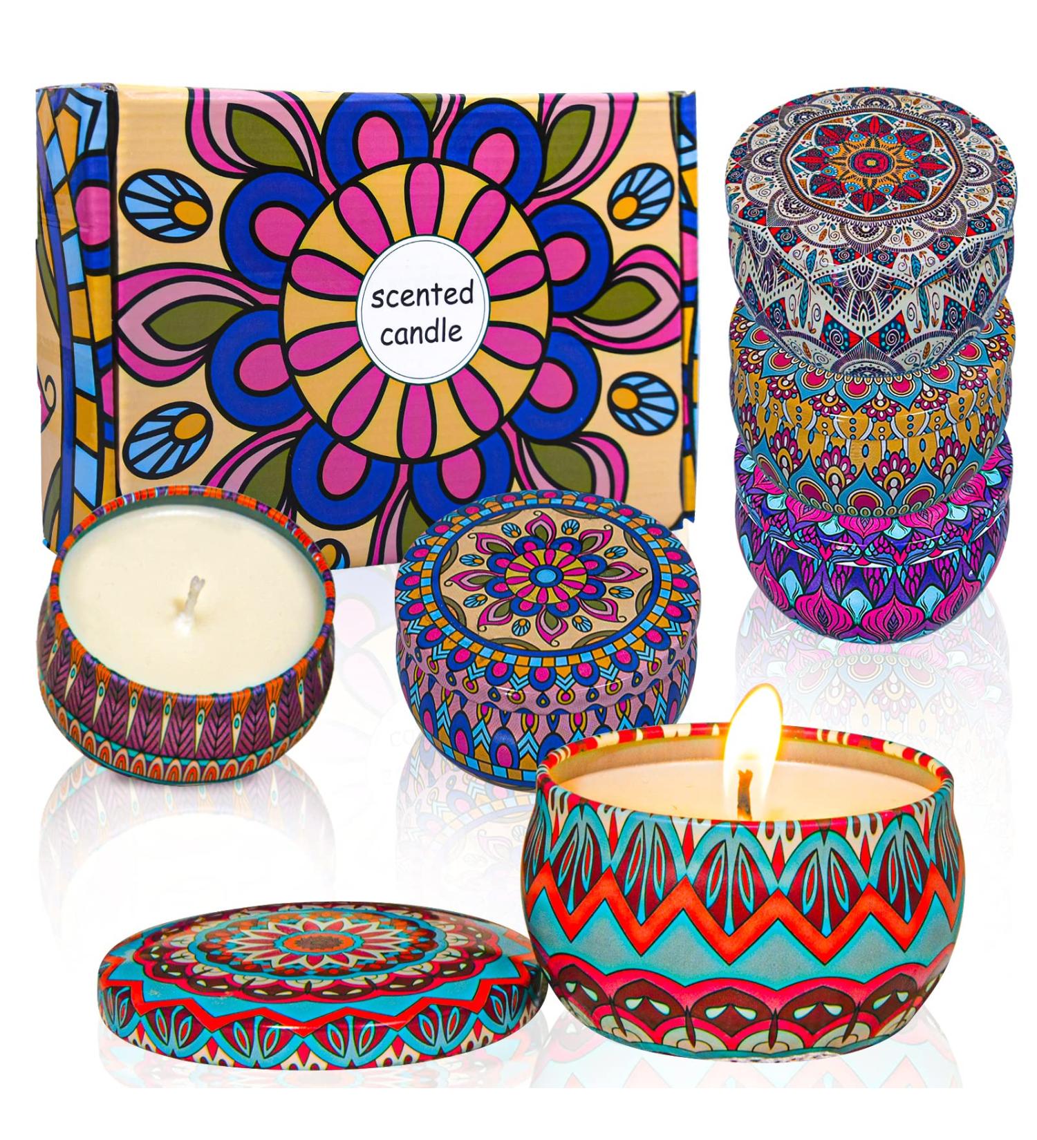 Aromatherapy Gift Set - 6-Pack Fragrance Candles with Rose Lavender Vanilla & More | Natural Soy Wax | Relaxing Stress Relief & Travel Gifts for Women - Buy Online on GoSupps.com